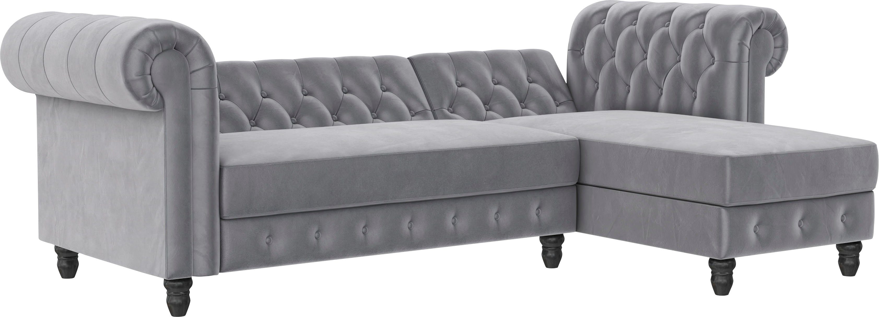 Dorel Home Hoekbank Felix, L-model, 241 cm (ligoppervlak108x195 cm), récamier verwisselbaar,