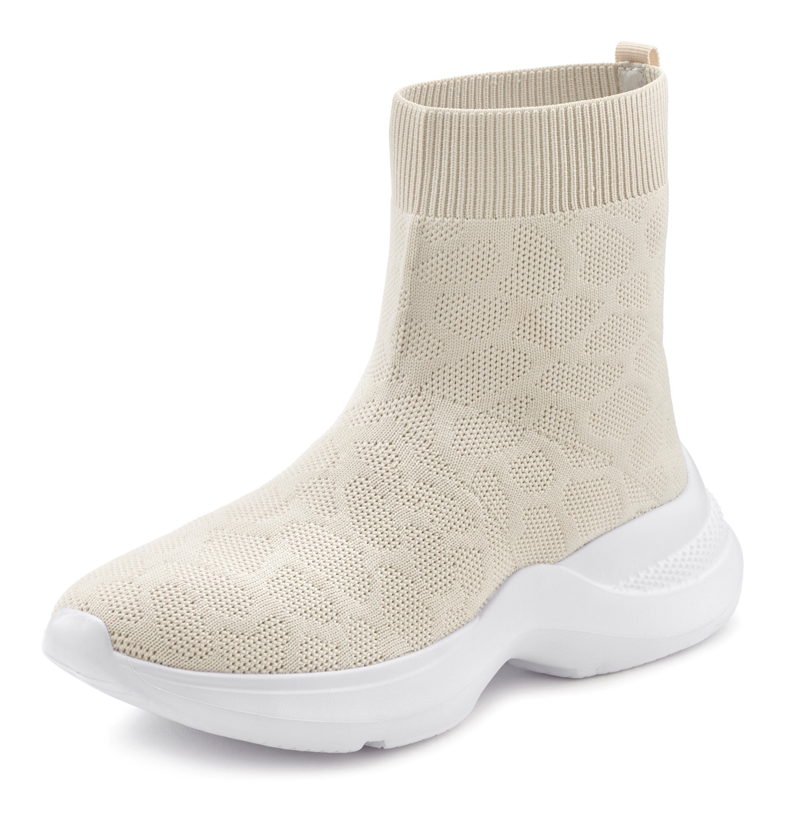 Lascana Sneakers Sock Boot, elastisch materiaal, slipper, boot, vrijetijdsschoenen, high top vegan