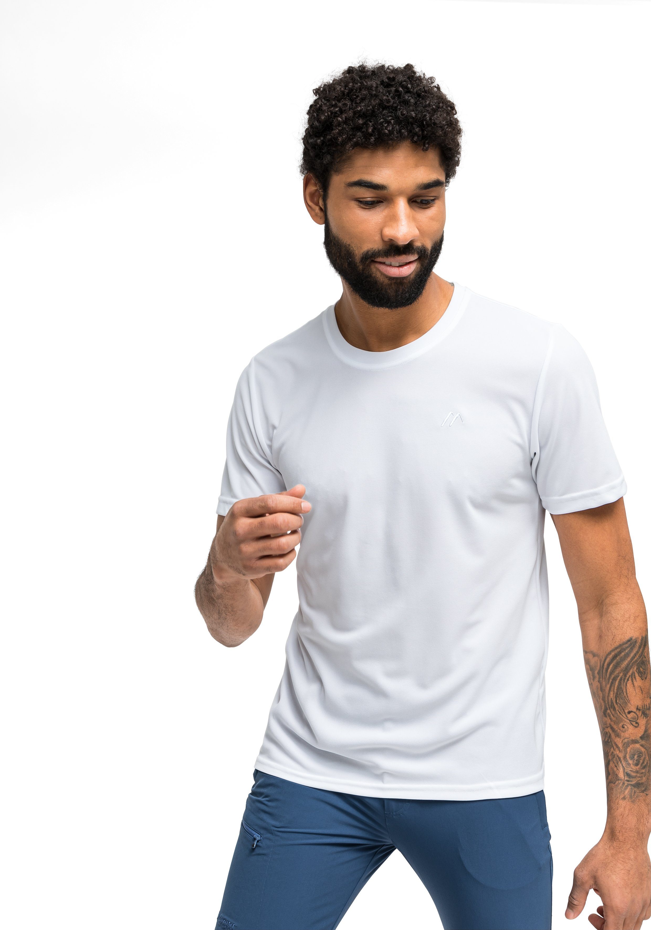 Maier Sports Functioneel shirt Walter Heren T-shirt, ronde hals pique outdoor shirt, snel drogend