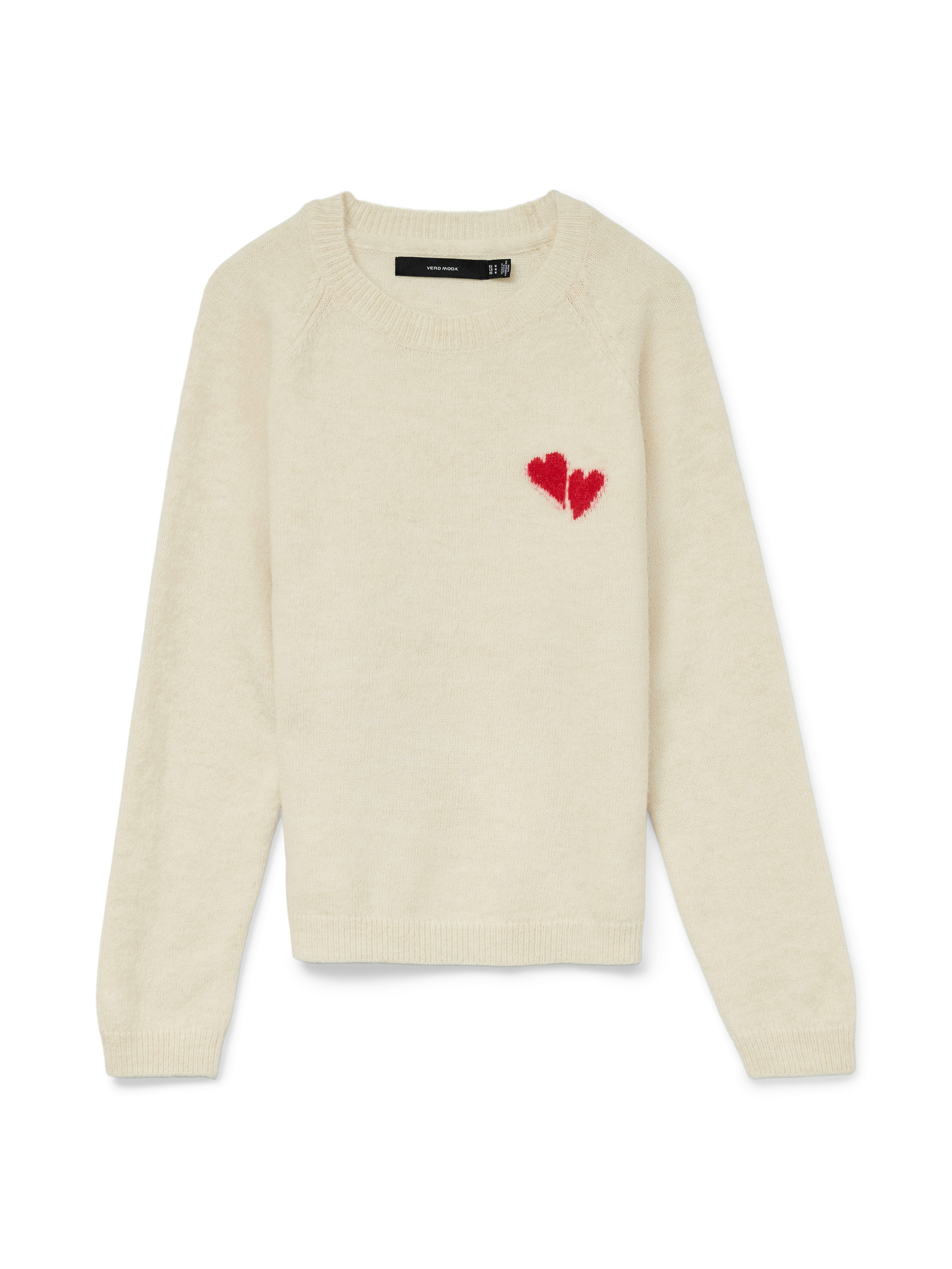 Vero Moda Gebreide trui VMBAM LS O-NECK PULLOVER BOO ENT