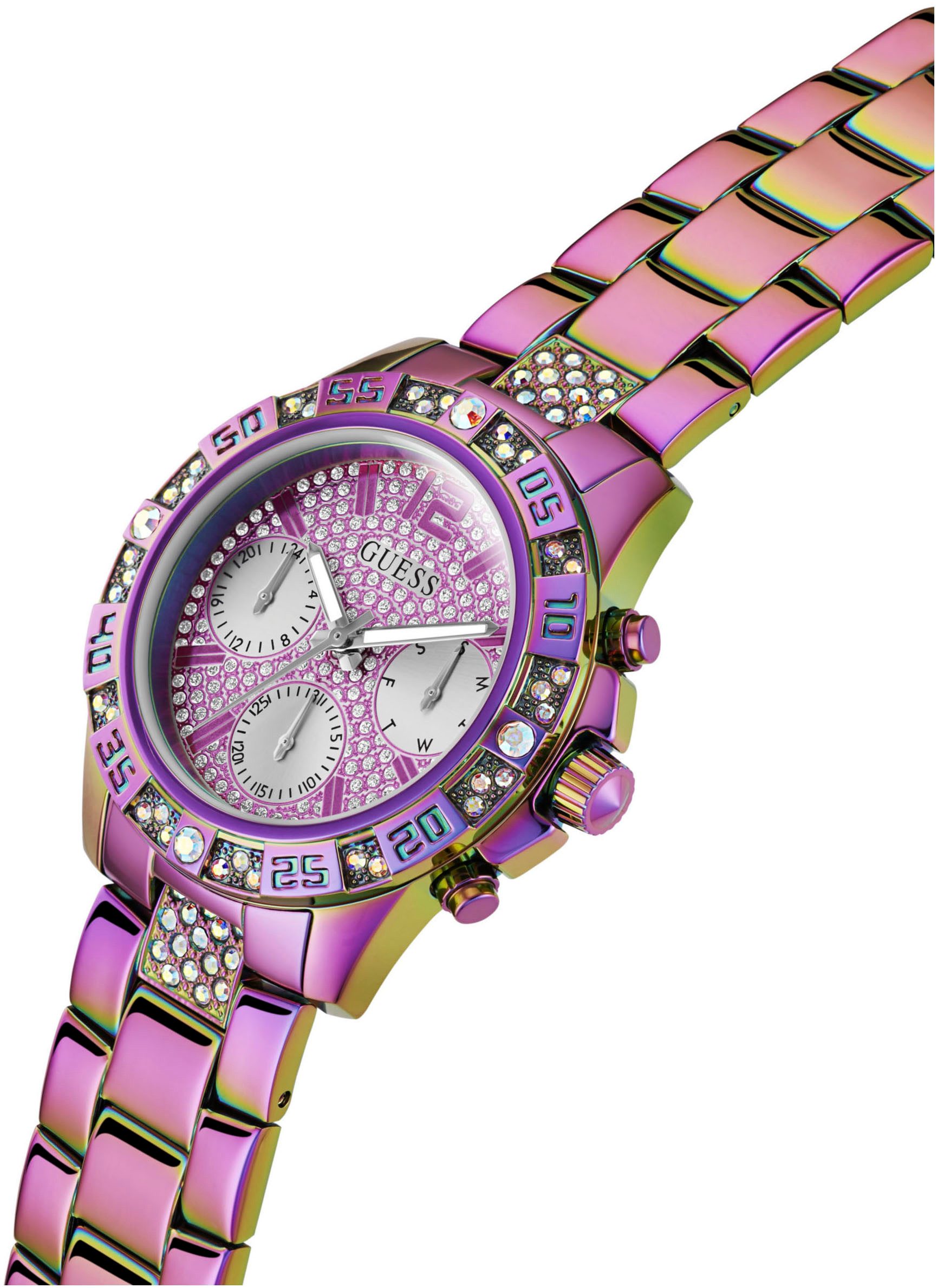 Guess Multifunctioneel horloge Majesty Quartz horloge, armbanduhr, dameshorloge, datum, roestvrijstalen band