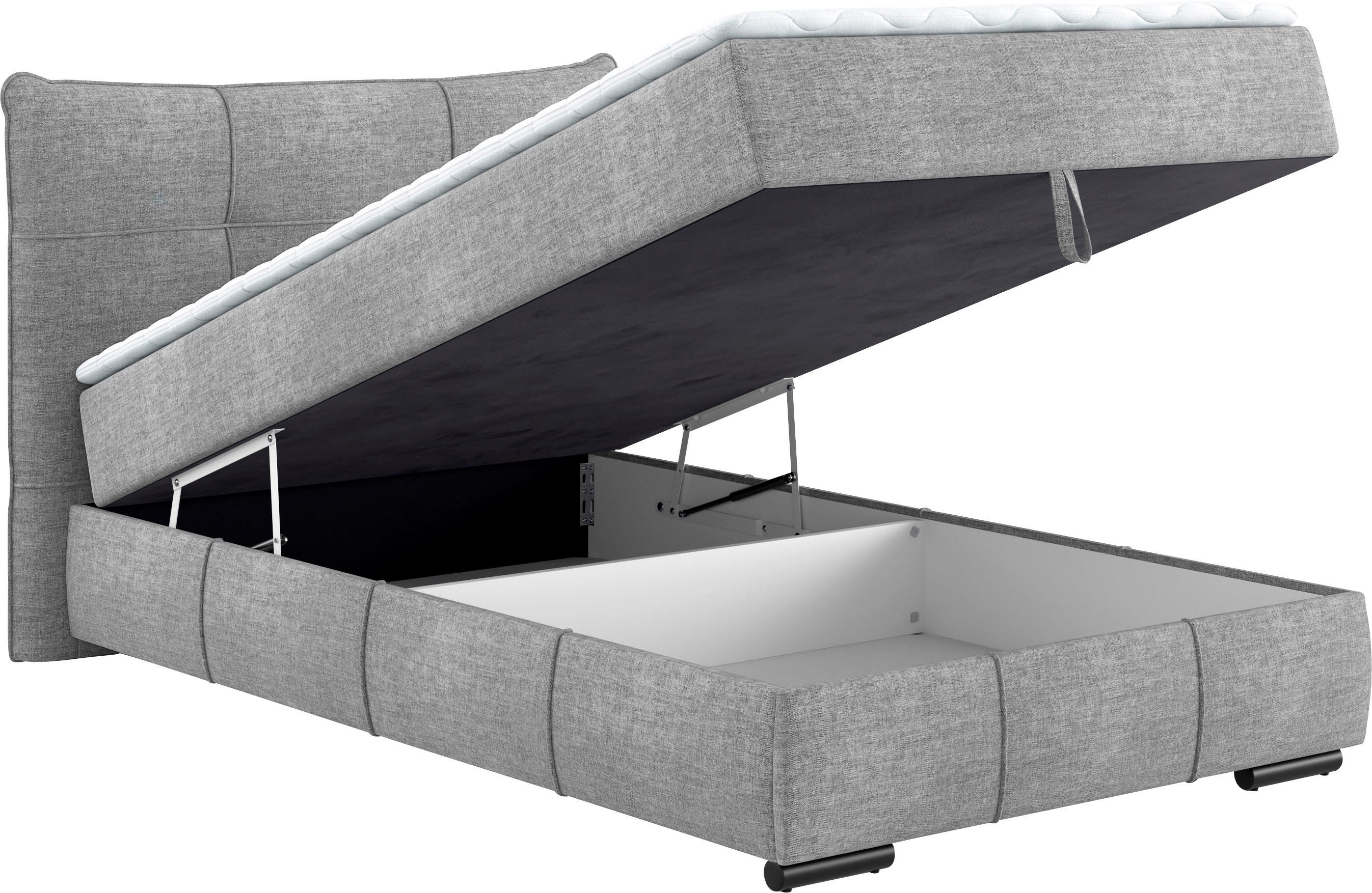 Mr. Couch Boxspring Brewdley met bedkist, incl. matras Topmatras en sierkussen, in verschillende hardheden beschikbaar