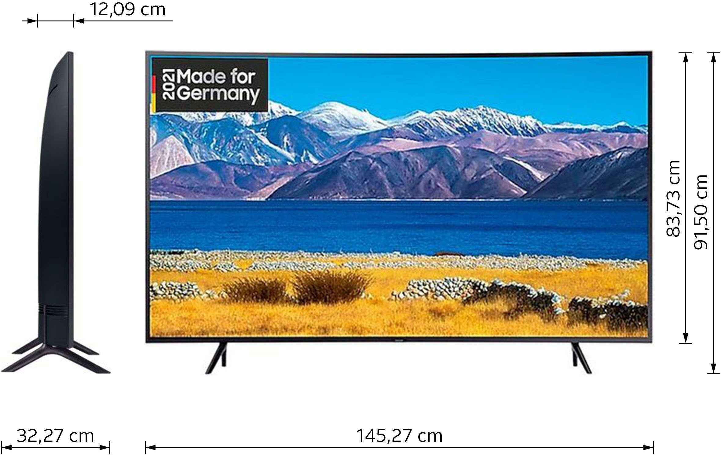 Samsung Curved led-TV GU65TU8379U, 163 cm / 65", 4K Ultra HD, Smart TV, HDR,Crystal Processor 4K,Crystal Display,Curved Screen