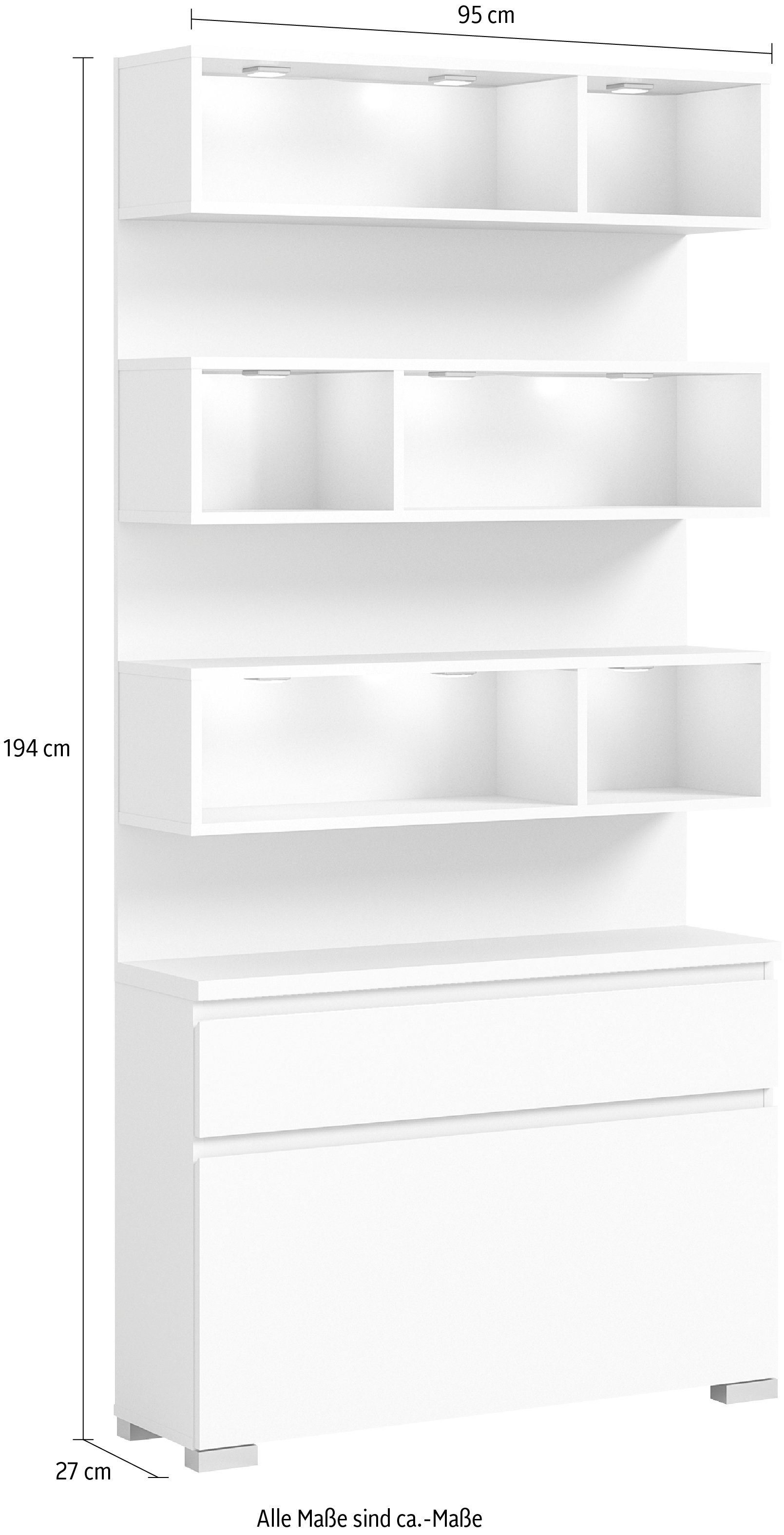 INOSIGN Schoenenkast Skoskap, Hoogte 194 cm, plaats voor ca. 22 paar schoenen, veel opbergruimte