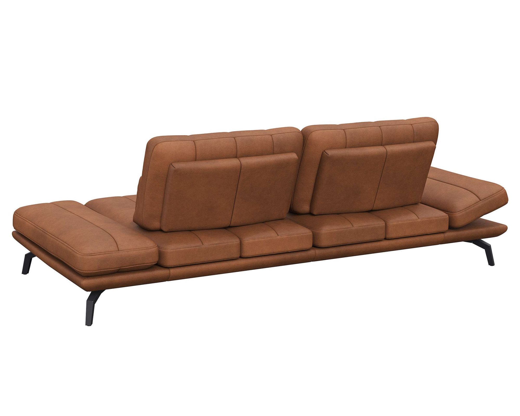 FLEXLUX 3-zitsbank Tropea multifunctionele bank, designbank, relaxfunctie, tv-bank, met armleuningverstelling en zitdiepteverstelling, breedte 252 cm