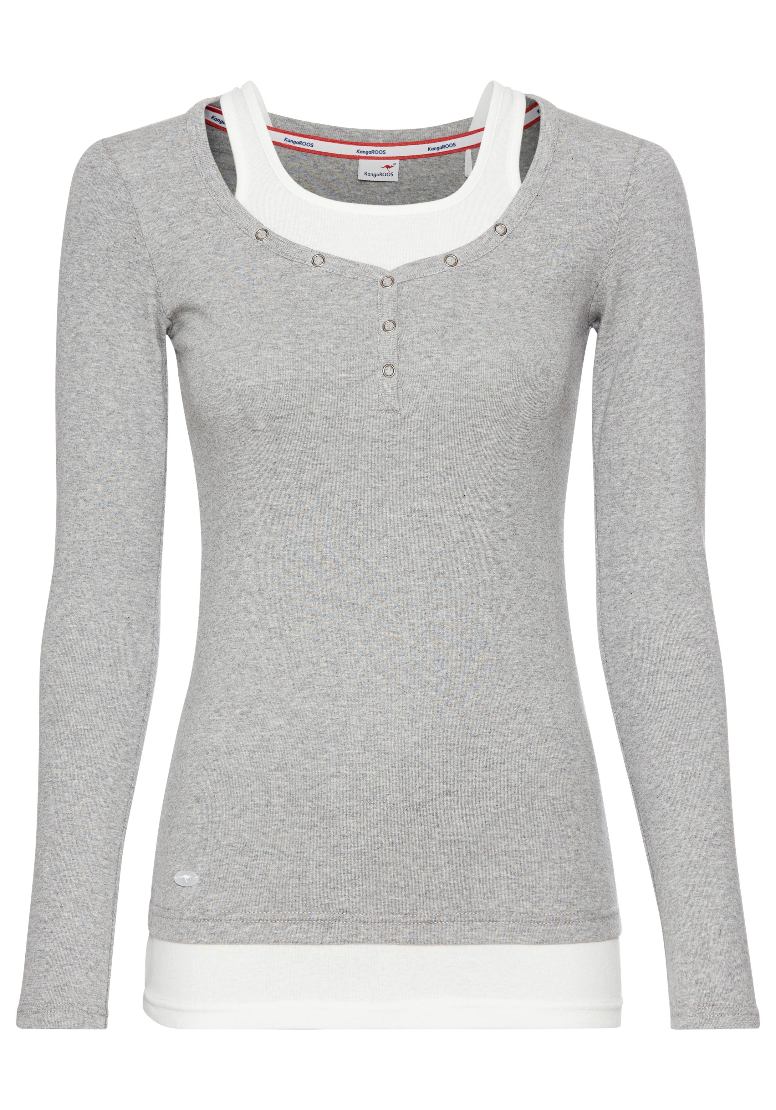 KangaROOS 2-in-1-shirt met lange mouwen in laagjes-look