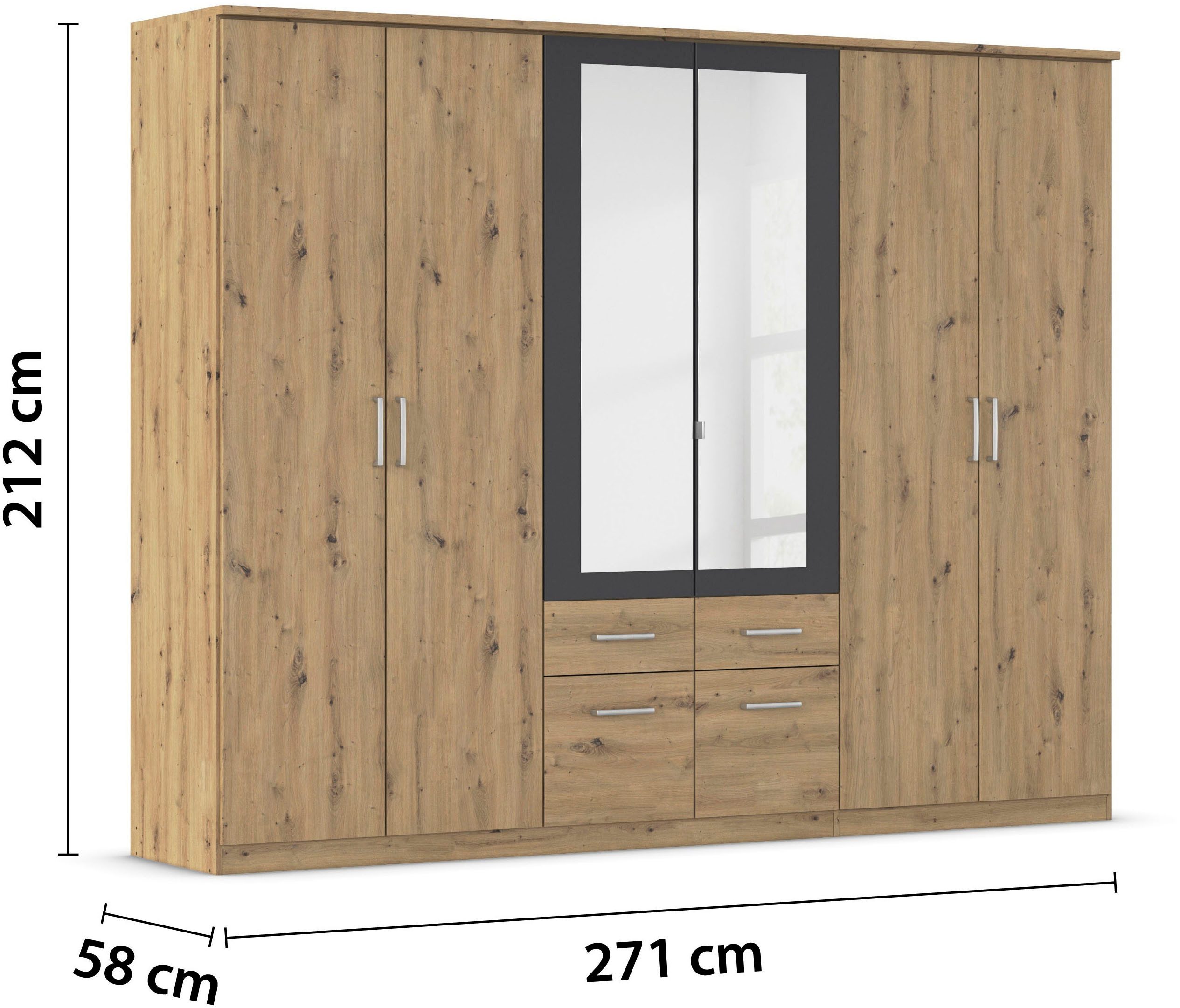 rauch Slaapkamerserie Compleet slaapkamer slaapkamer BURANO met kast in 3 breedtes(set)