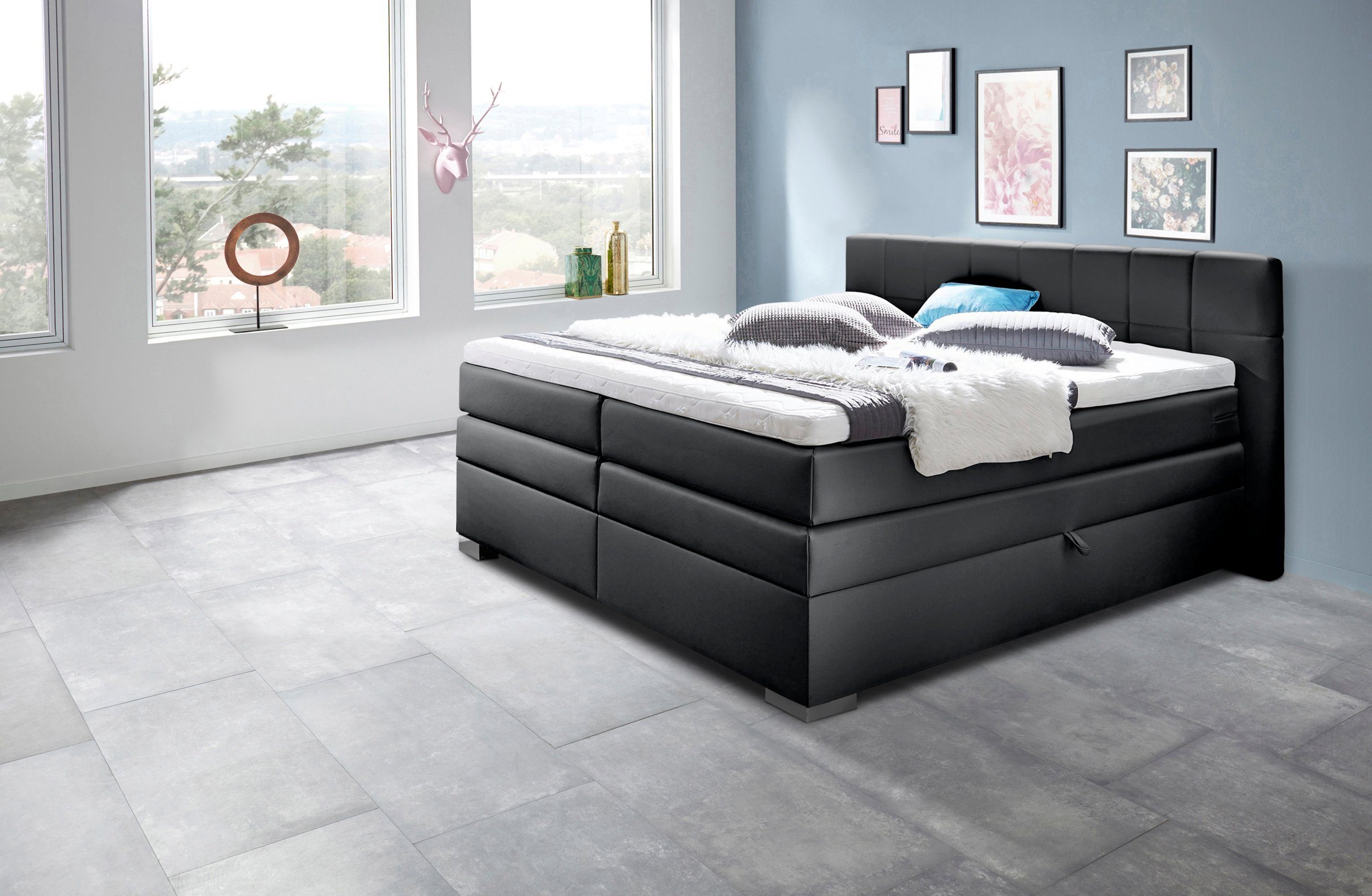 INOSIGN Boxspring Airdrie inclusief bedkist en topper