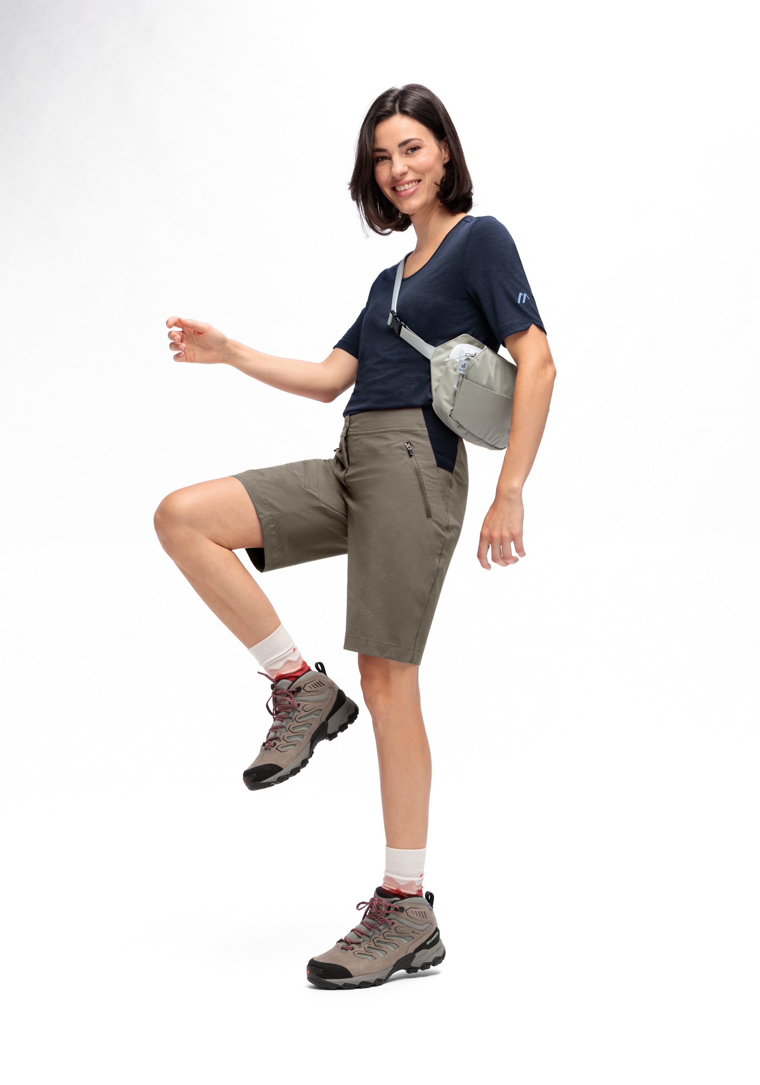 Maier Sports Outdoorbroek Inara Short Vario Dames shorts, korte wandelbroek, outdoorbroek, 4 zakken, regular fit