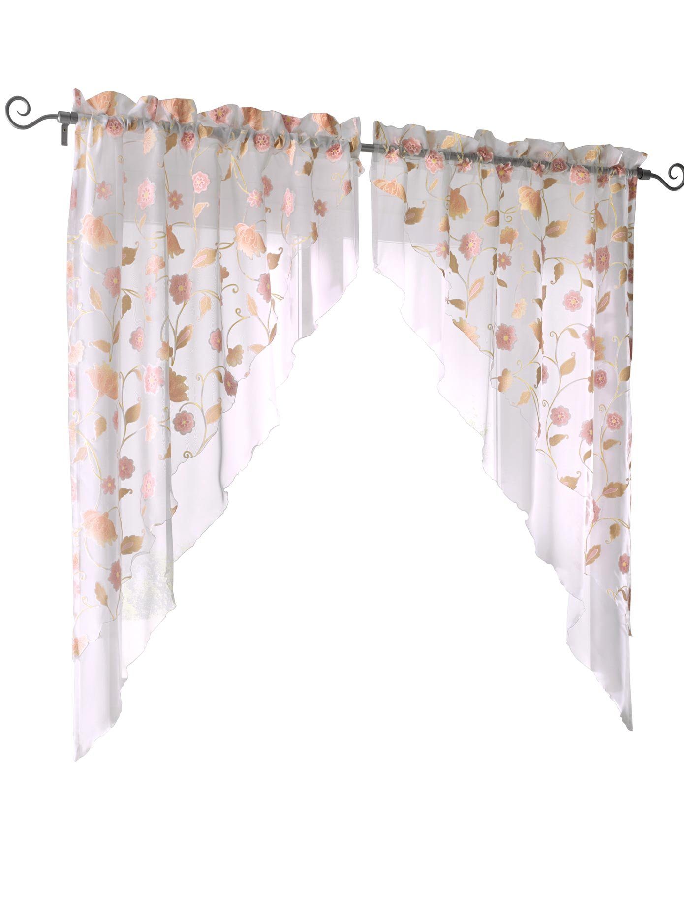 heine home Gordijn (2 stuks) kant & klaar gordijnen maat 80 cm x 80 cm wit