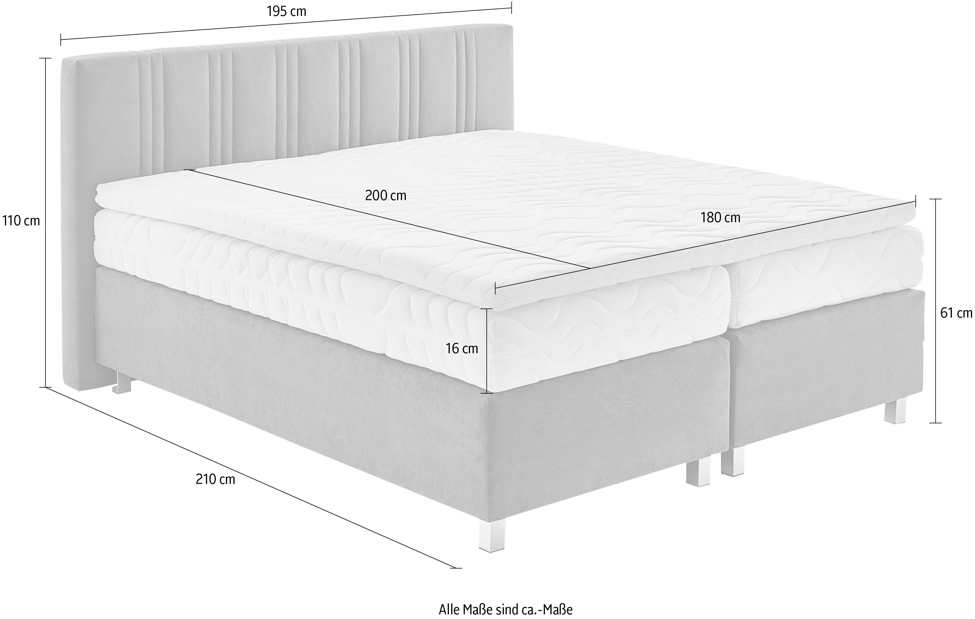 Westfalia Polsterbetten Boxspring naar keuze met bedkist en topmatras