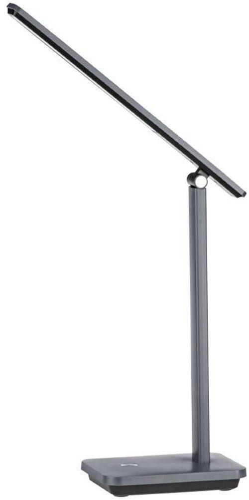 EGLO Tafellamp INIESTA LED tafellamp, grijs-zwart, touchsensor, dimbaar, USB Nachttafellamp touch dimbaar, USB-oplaadfunctie, grijs en zwart (1 stuk)