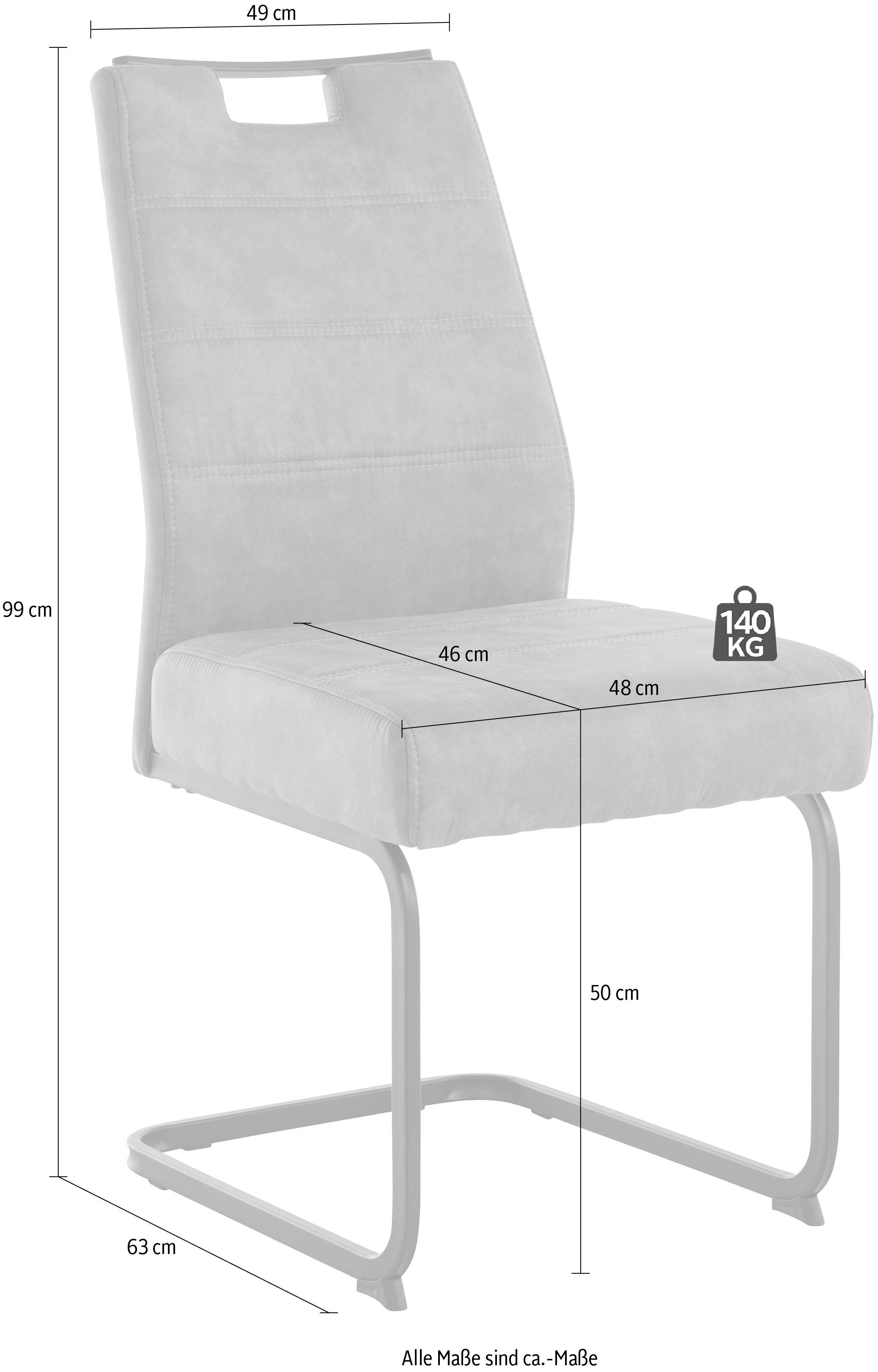 HELA Eetkamerstoel LENA 1, 2 en 4 stuks, met binnenvering bekleding, sledestoel