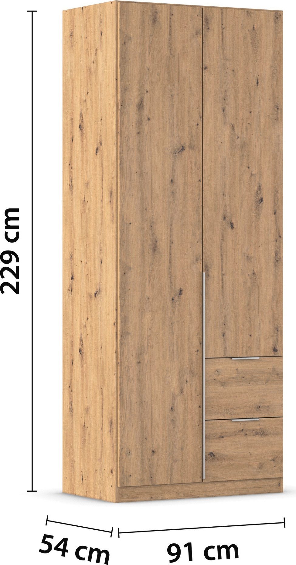 rauch Draaideurkast Kledingkast kast garderobe AGORDO met decor- of hoogglansfront