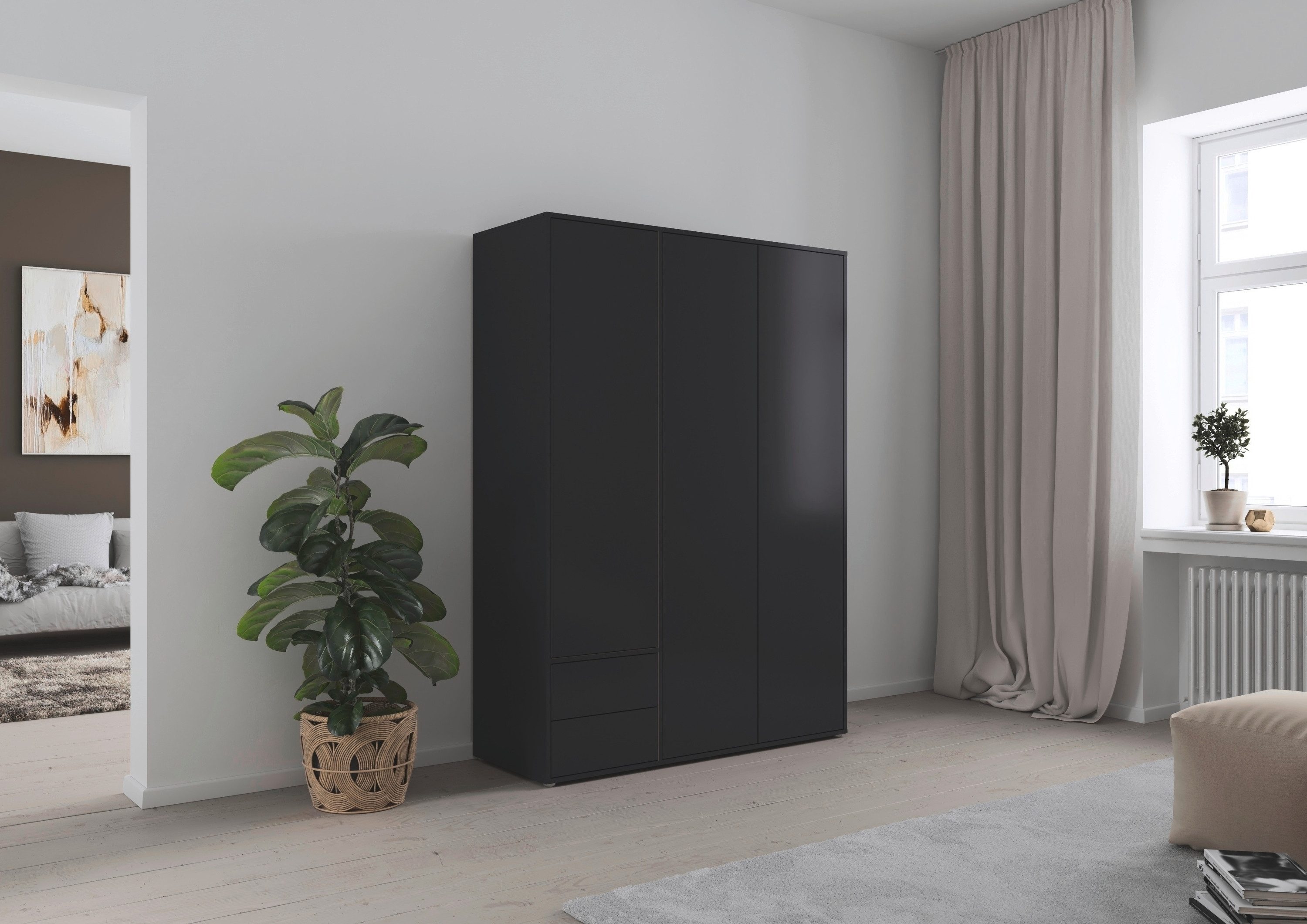 rauch Draaideurkast Kledingkast Kast Garderobe Wasmand NABILA veel Opbergruimte met 2 lades en push-to-open functie topseller made in germany