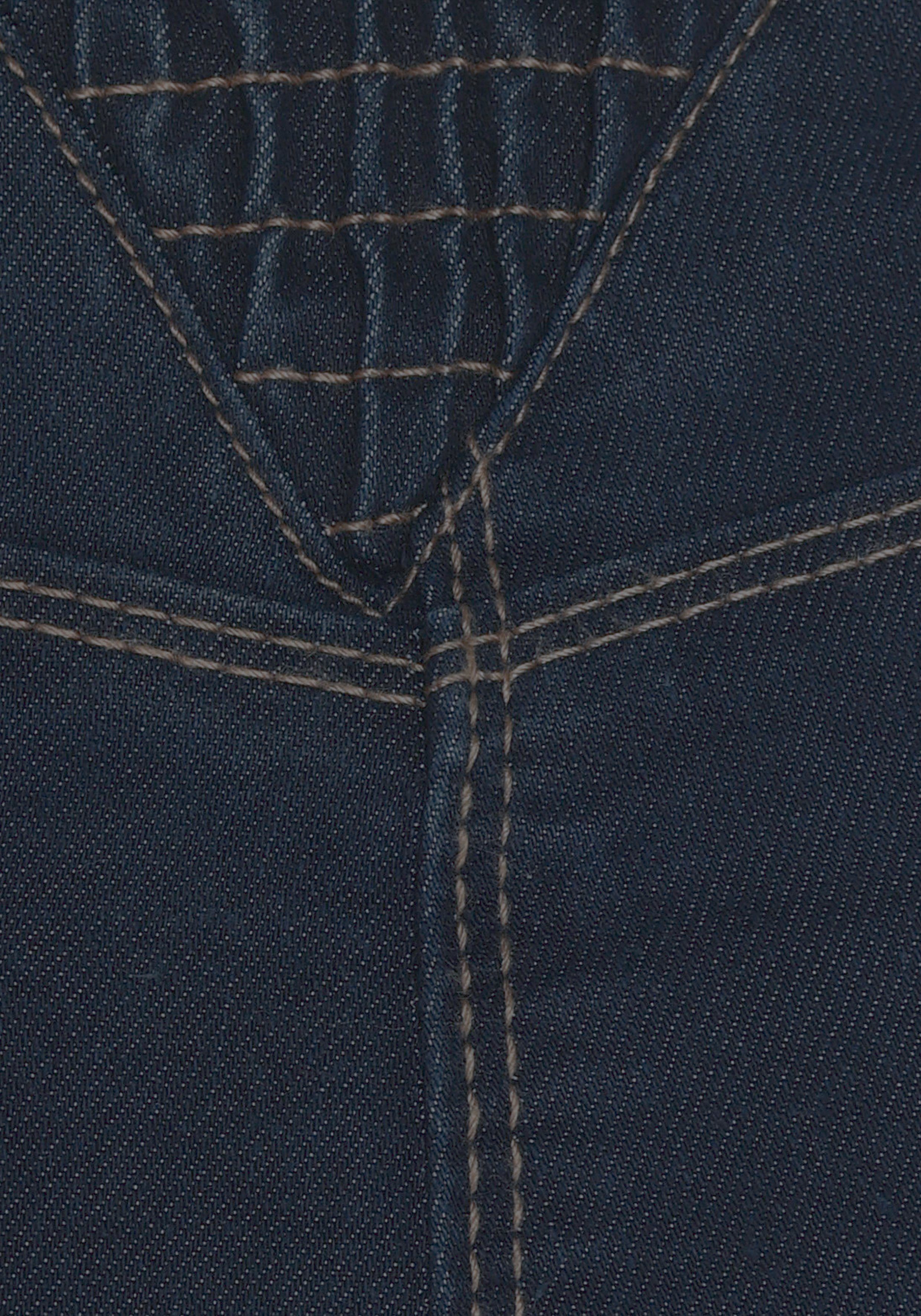 Arizona Jeansbermuda wijde pasvorm, korte pasvorm, hoge taille
