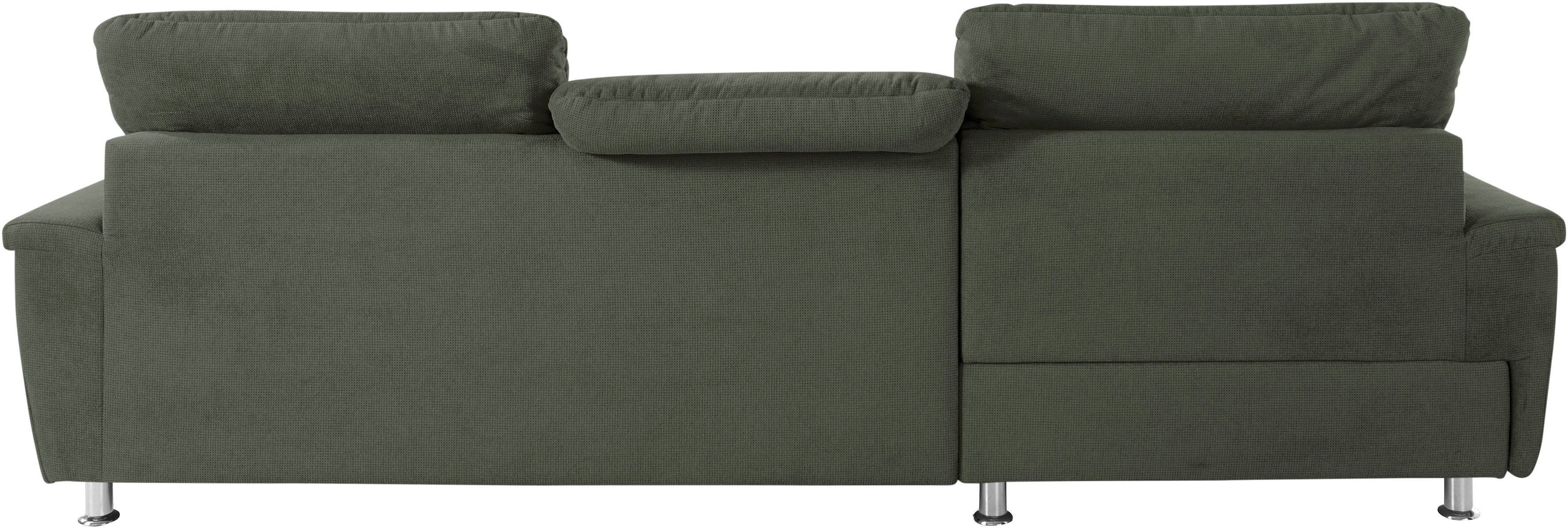 DOMO collection Hoekbank Franzi, zeitlos und elegant, moderne Sitzheftung, L-Form naar keuze met verstelbare hoofdsteun (dan diepte: 170 cm)