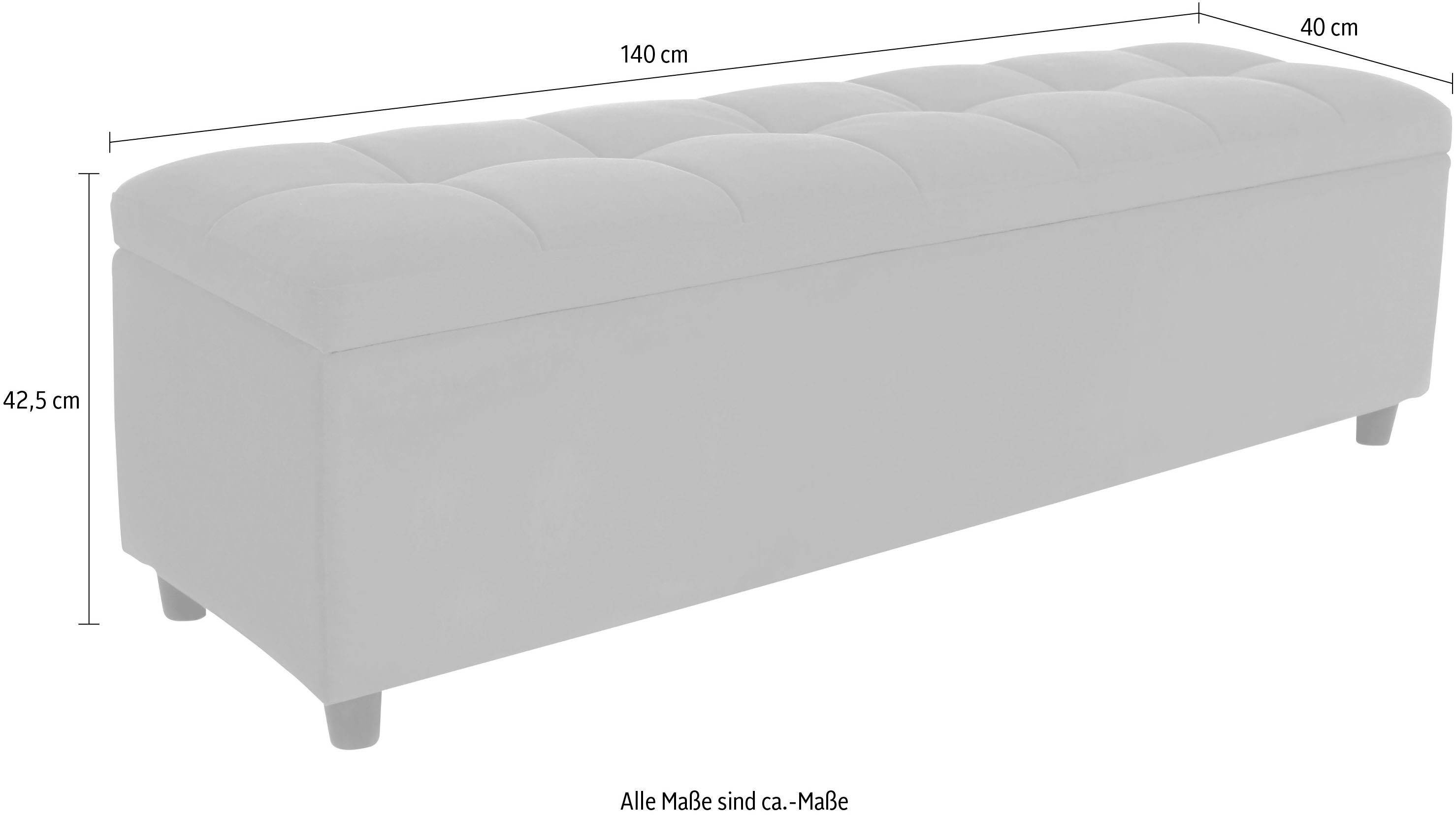 COUCH ♥ Slaapkamerbankje Doorgestikt Met bergruimte, ook als garderobebank geschikt, bank