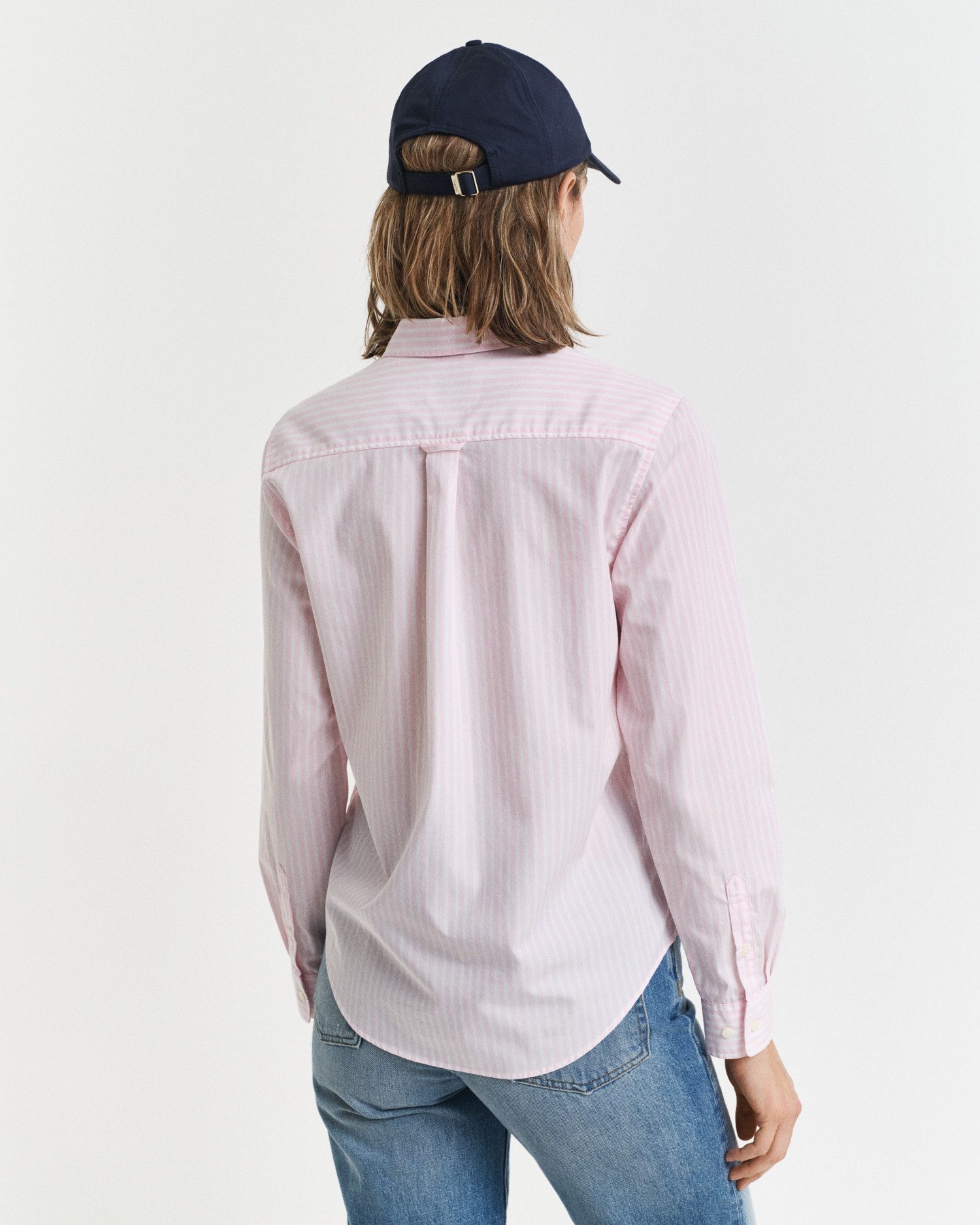 Gant Overhemdblouse REG POPLIN STRIPED SHIRT met een klein geborduurd logo op de borst
