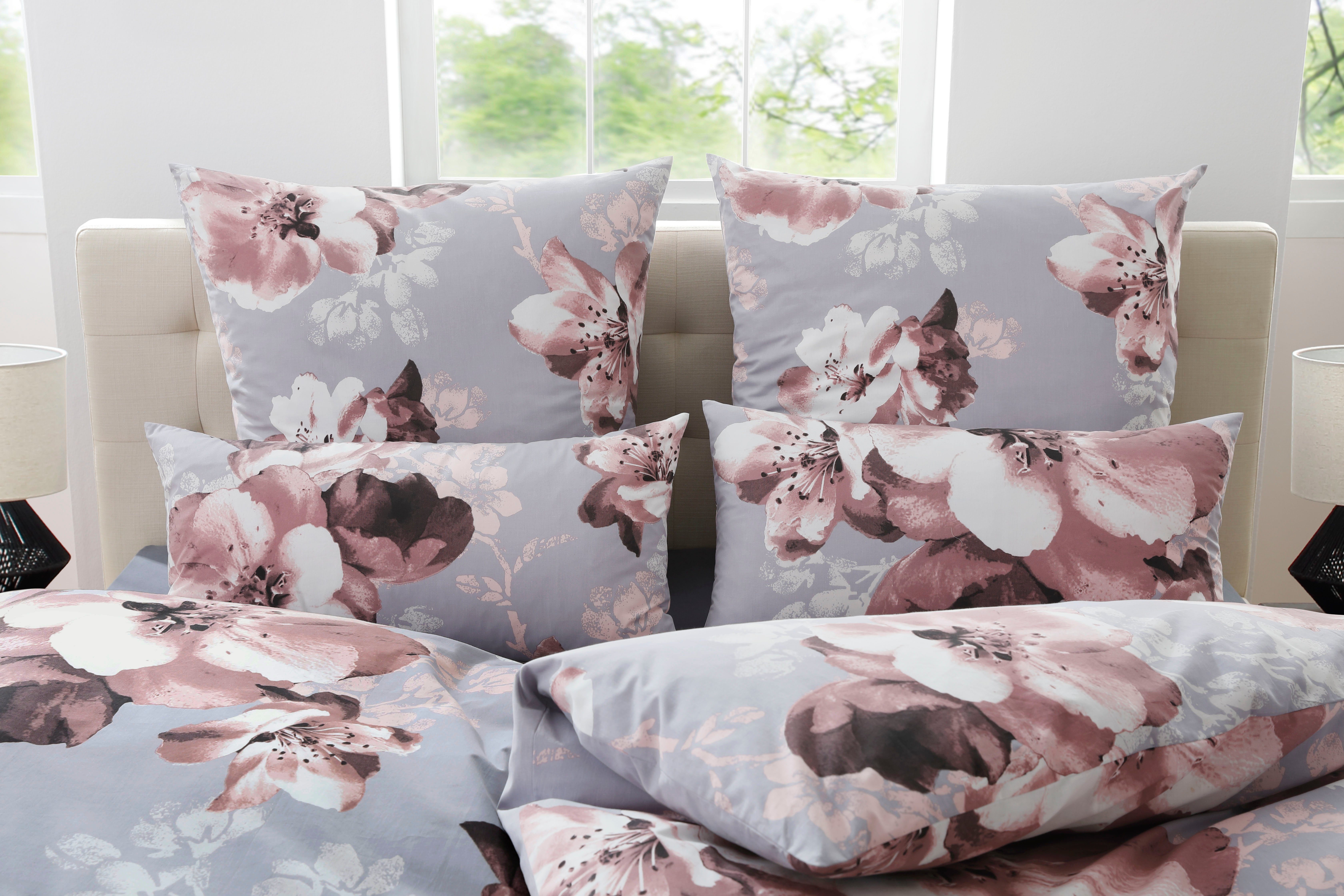 Home affaire Overtrekset Melina gebloemde dekbedovertrek met ritssluiting, vanaf mt. 135x200 cm (2-delig)
