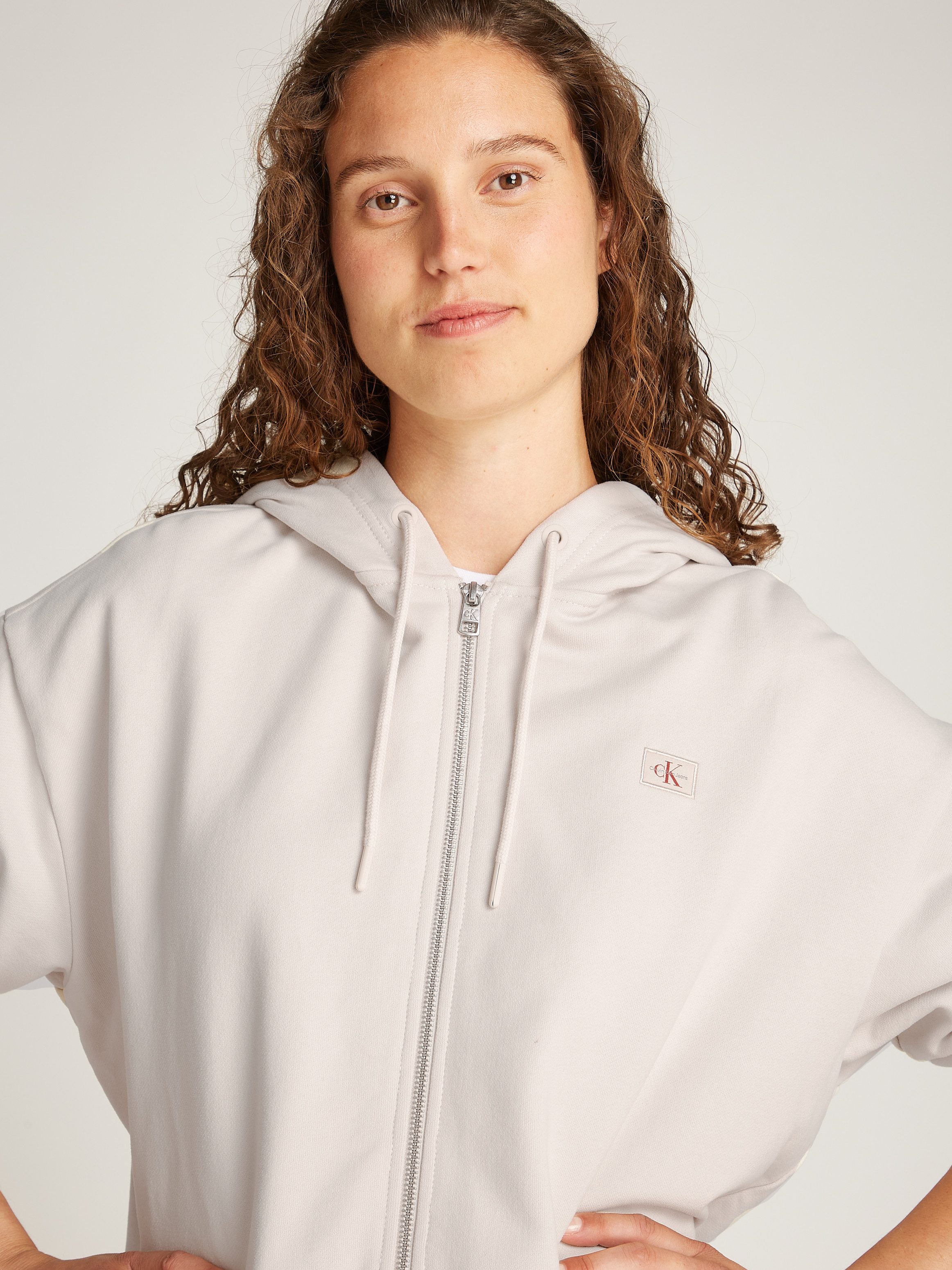 Calvin Klein Sweatvest WOVEN LABEL ZIP-THROUGH