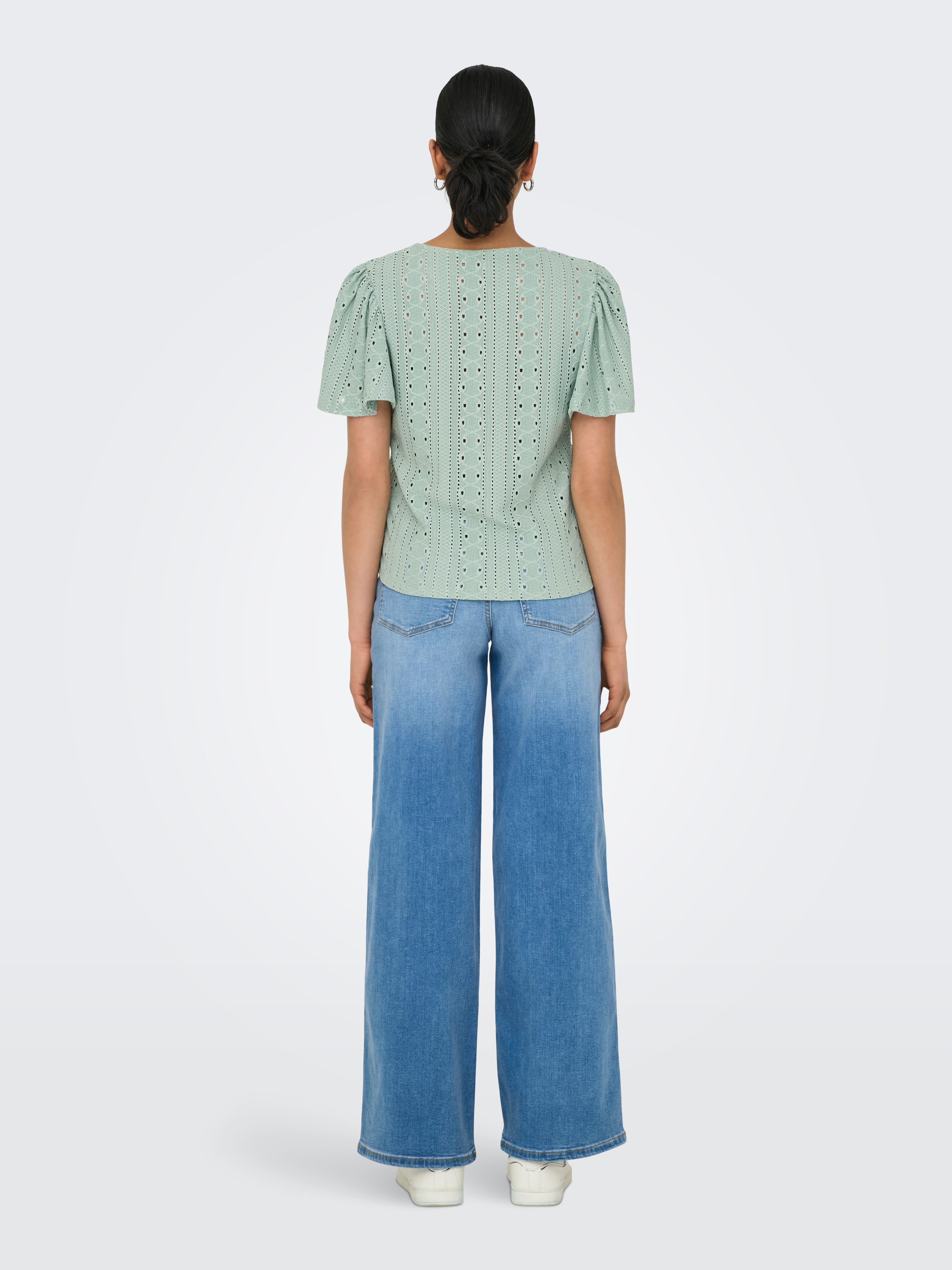Only Shirt met korte mouwen ONLRIVERSIDE S/S FLAIRED TOP JRS