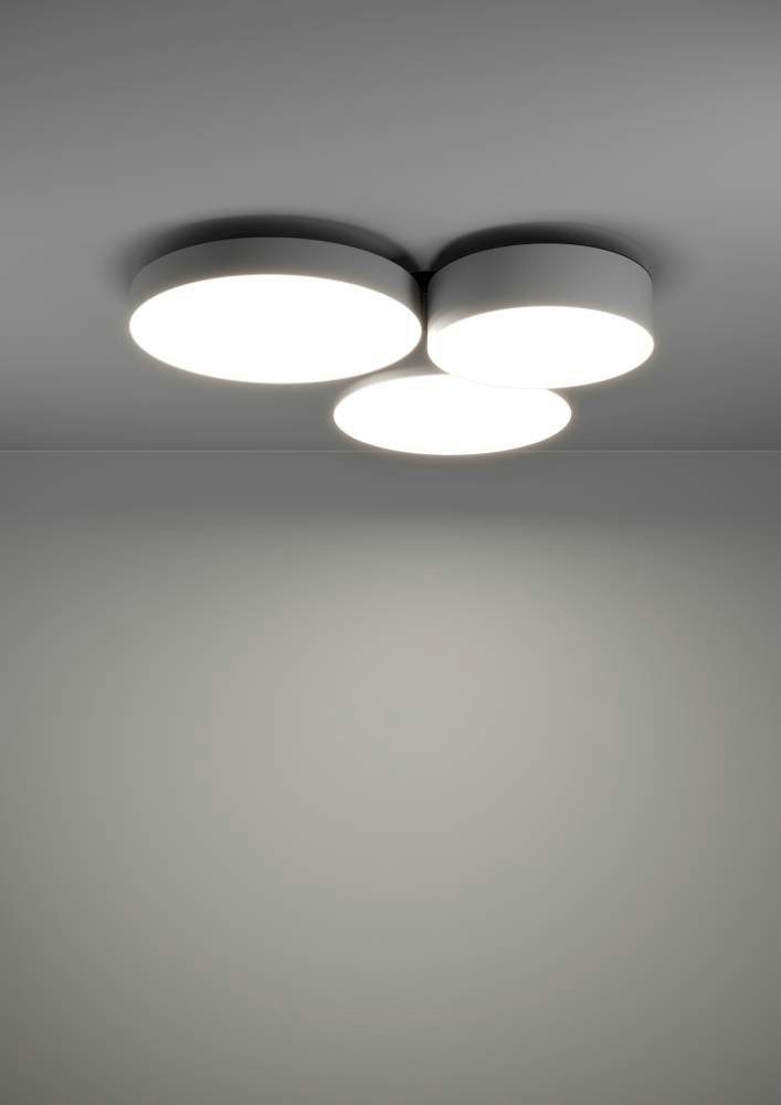EGLO Plafondlamp BARBANO-Z plafondlamp, grijs wit, ZigBee 3.0, disco-modus, timer App en spraakbesturing Alexa, 60,5 x 56,5 x 9 cm, excl. afstandsbediening (1 stuk)