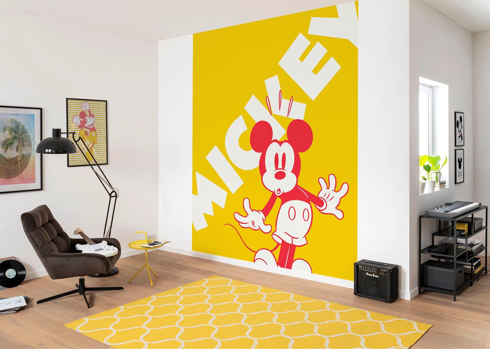 Komar Vliesbehang Digitale print vlies - Mickey Contrast - Afmeting 200 x 250 cm (1 stuk)
