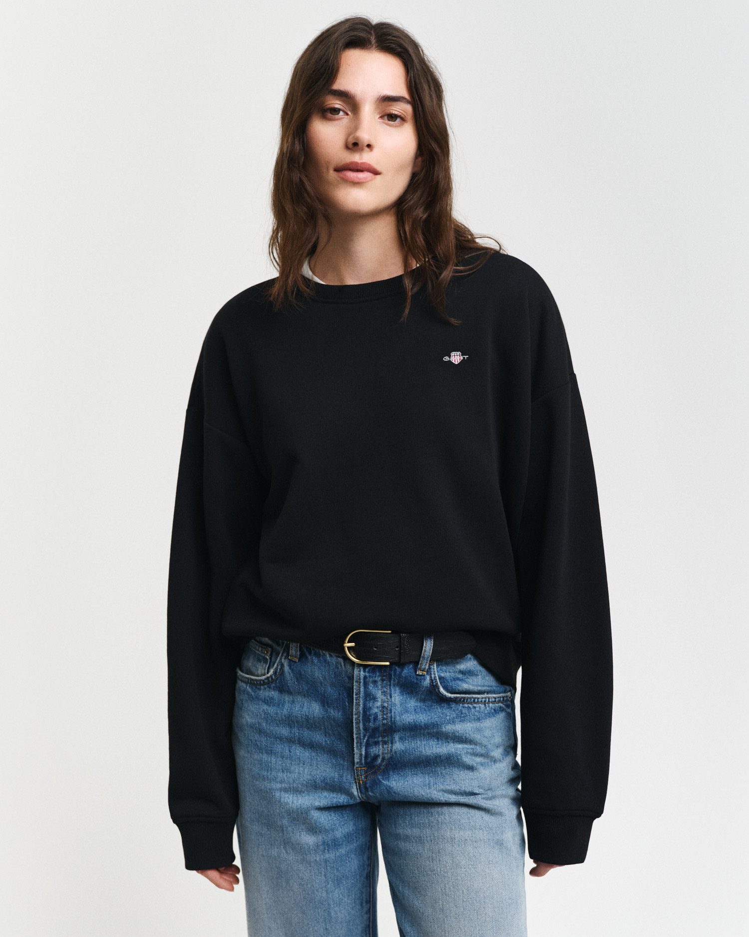 Gant Sweatshirt SHIELD C-NECK SWEAT Grafische -borduursel op de borst