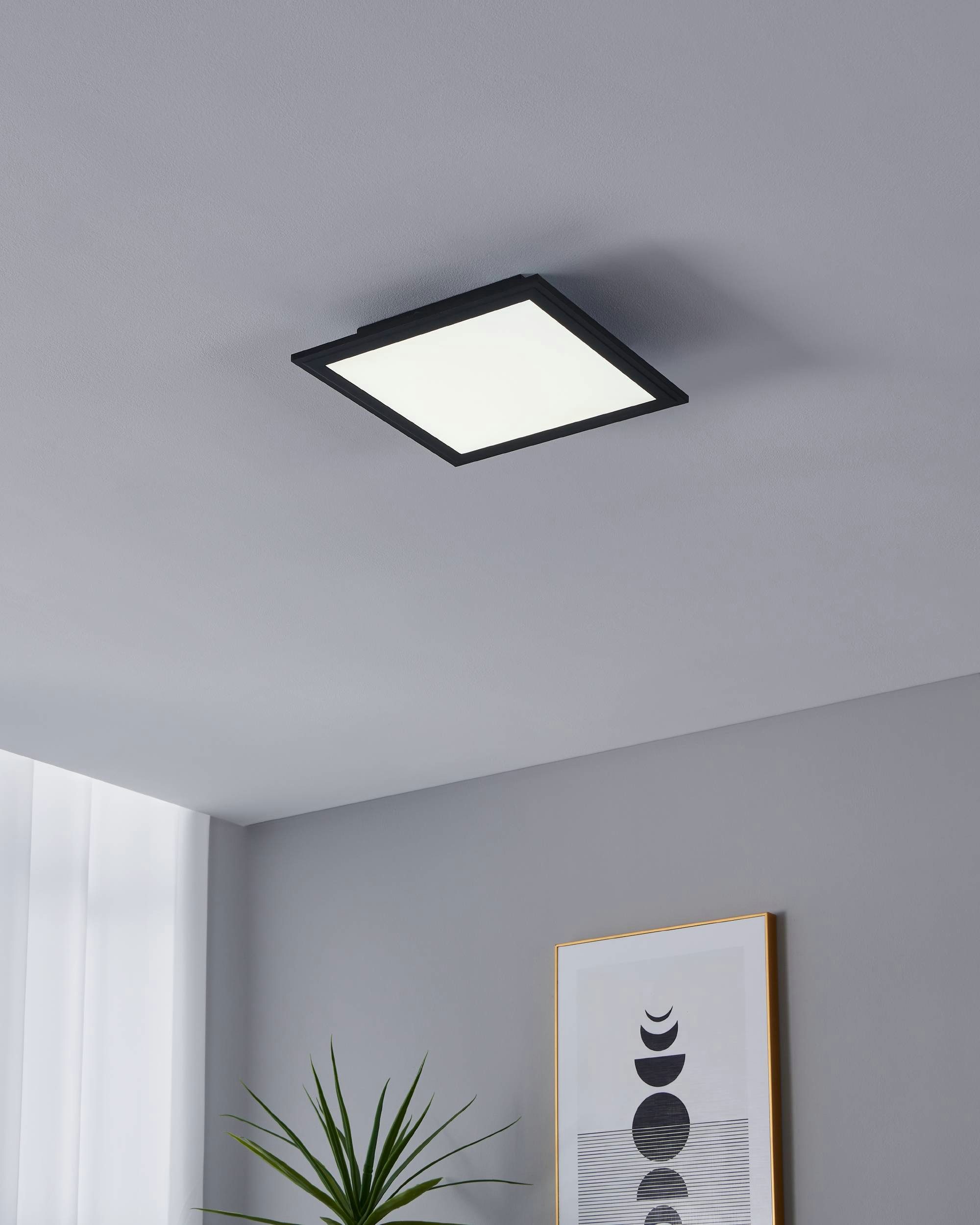 EGLO Plafondlamp SALOBRENA-Z Disco-modus, app/spraakbesturing Alexa,?30x30x5cm, excl. afstandsbediening (1 stuk)