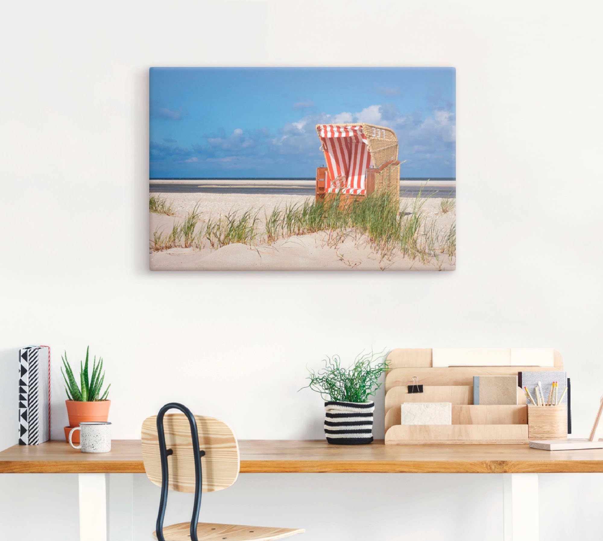 Artland Artprint Strandstoel 337 als artprint op linnen, muursticker in verschillende maten