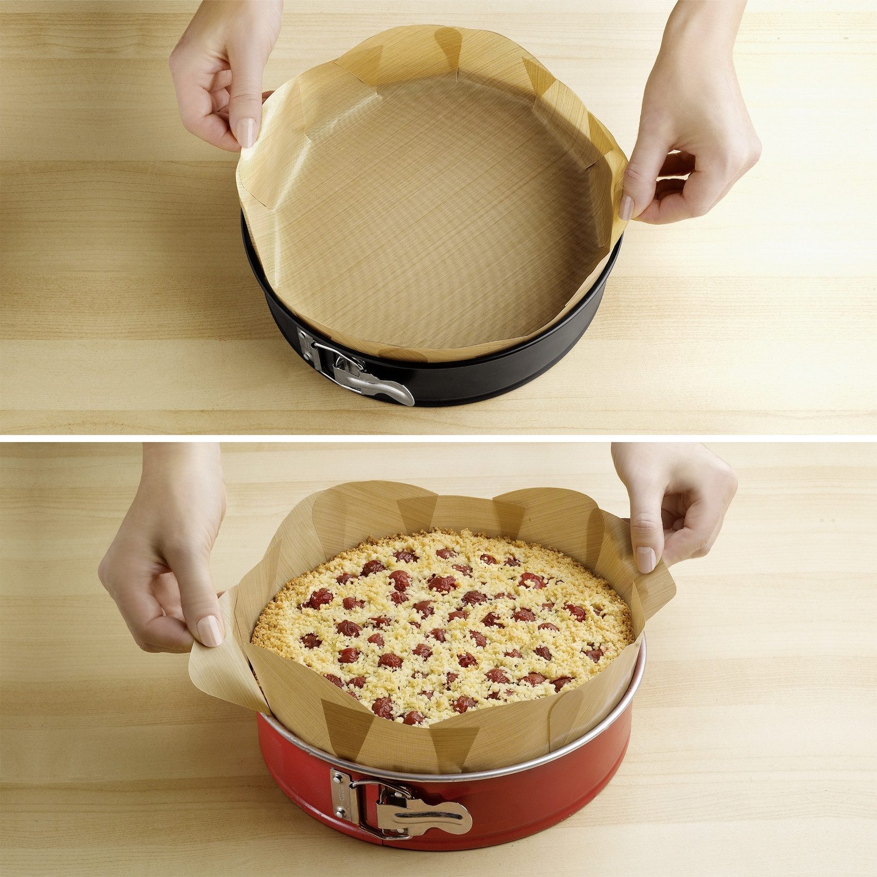 Maximex Bakpapier Non-stick bakvorm gesneden met antiaanbaklaag, set bestaand uit 1x rond, 1x hoekig (set, 2-delig)