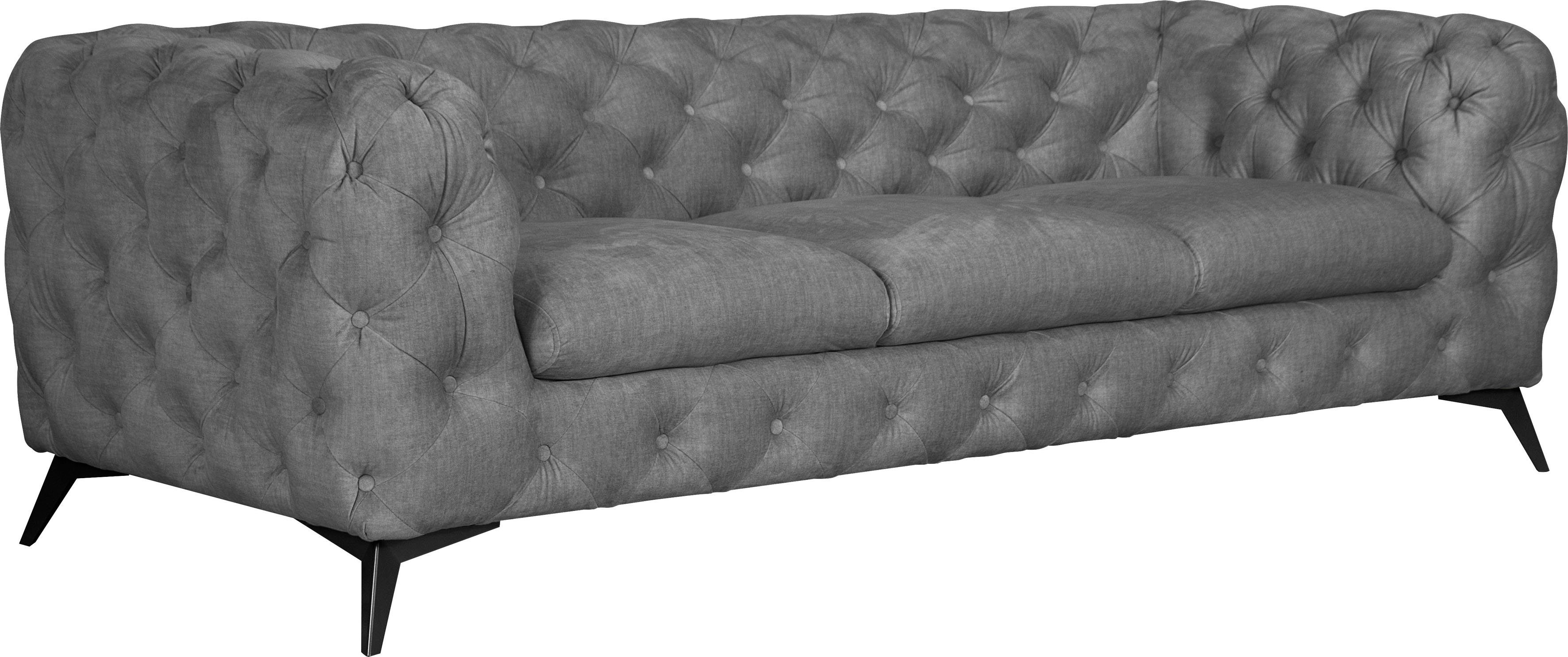 Leonique Chesterfield-bank Glynis luxueuze capitonnage, moderne chesterfield look, kleur van de poten ter keuze