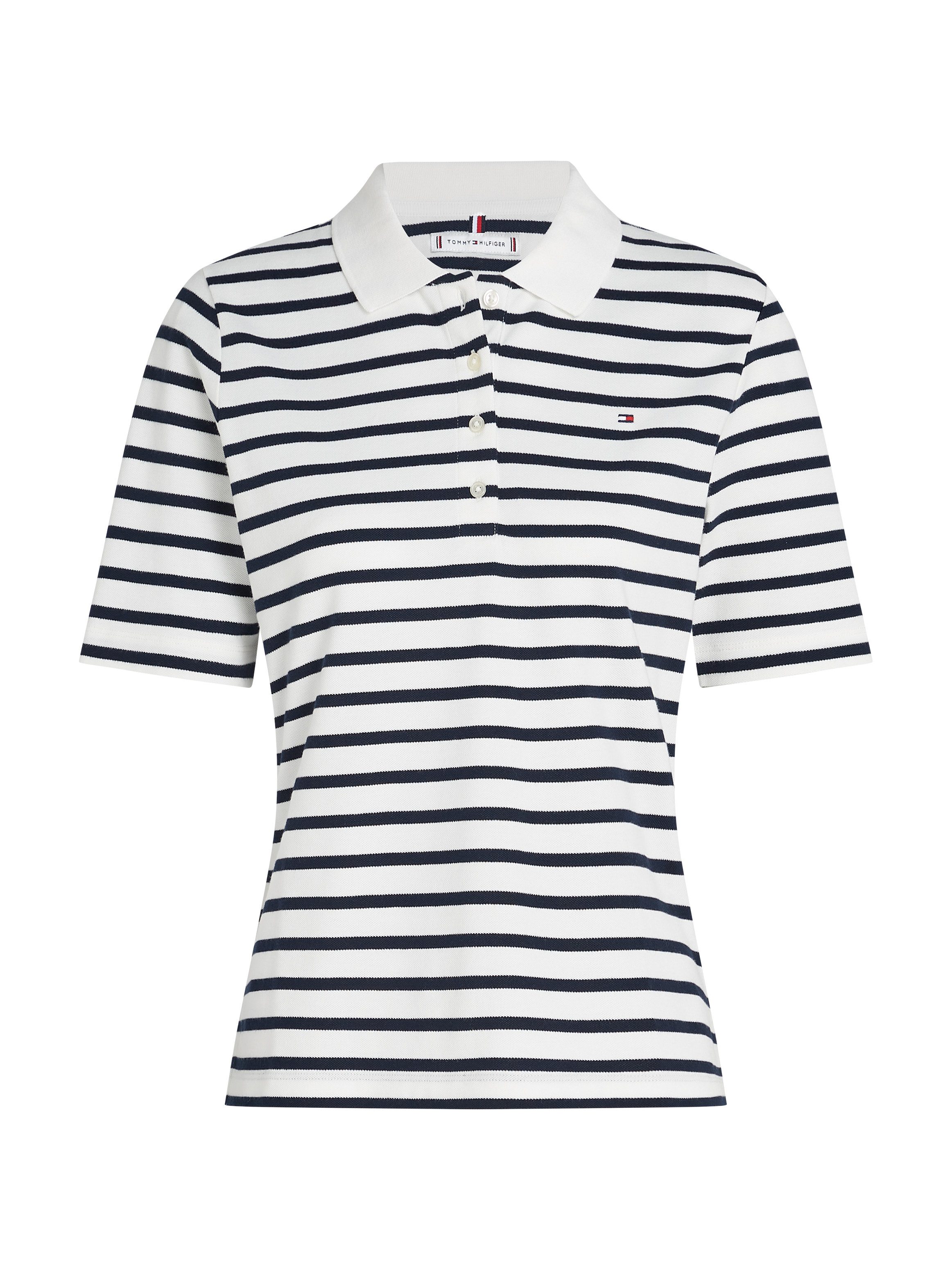 Tommy Hilfiger Poloshirt 1985 Regular Fit Pique Premium Polo met logo-borduursel, met zijsplitten