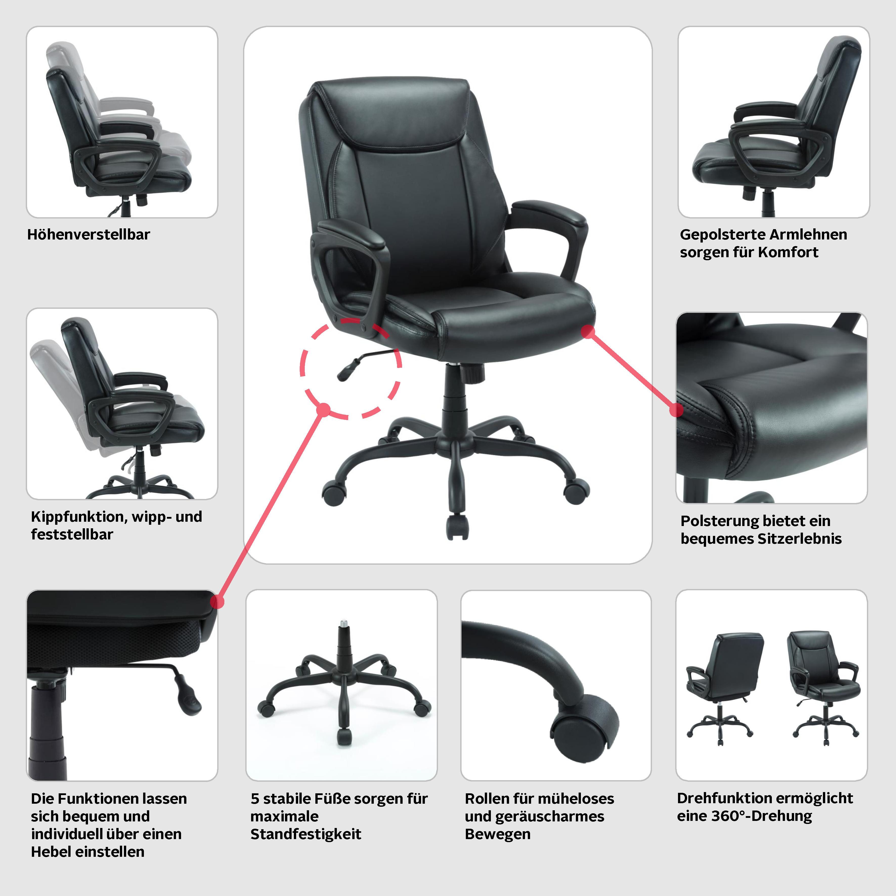 INOSIGN Bureaustoel DARKLEY Bureaustoel, comfortabele bekleding, kantelfunctie