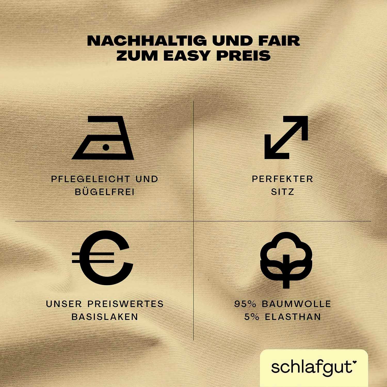 Schlafgut Hoeslaken EASY jersey elastaan topper (1 stuk)