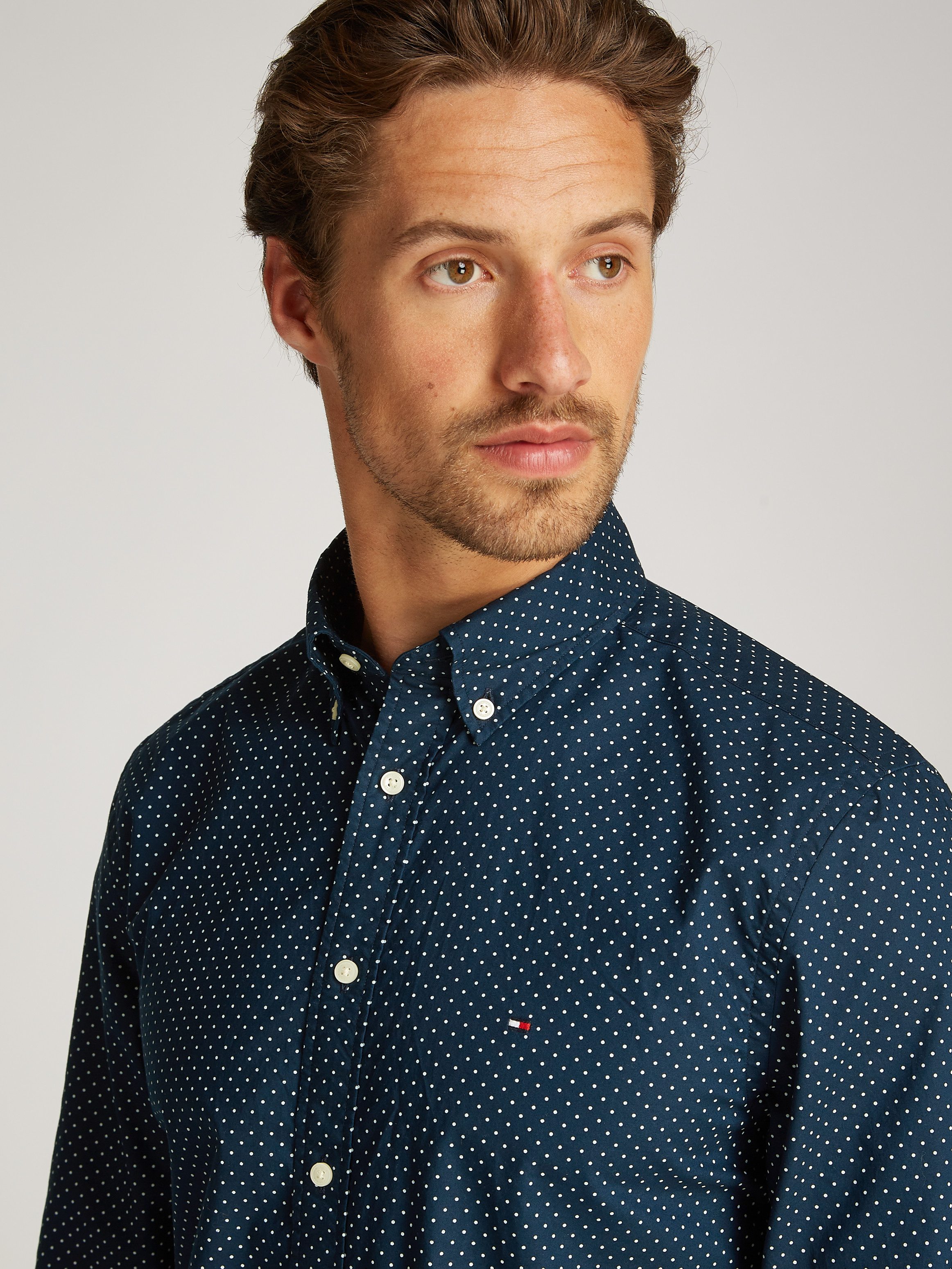 Tommy Hilfiger Businessoverhemd FLEX POPLIN POLKA DOT RF SHIRT