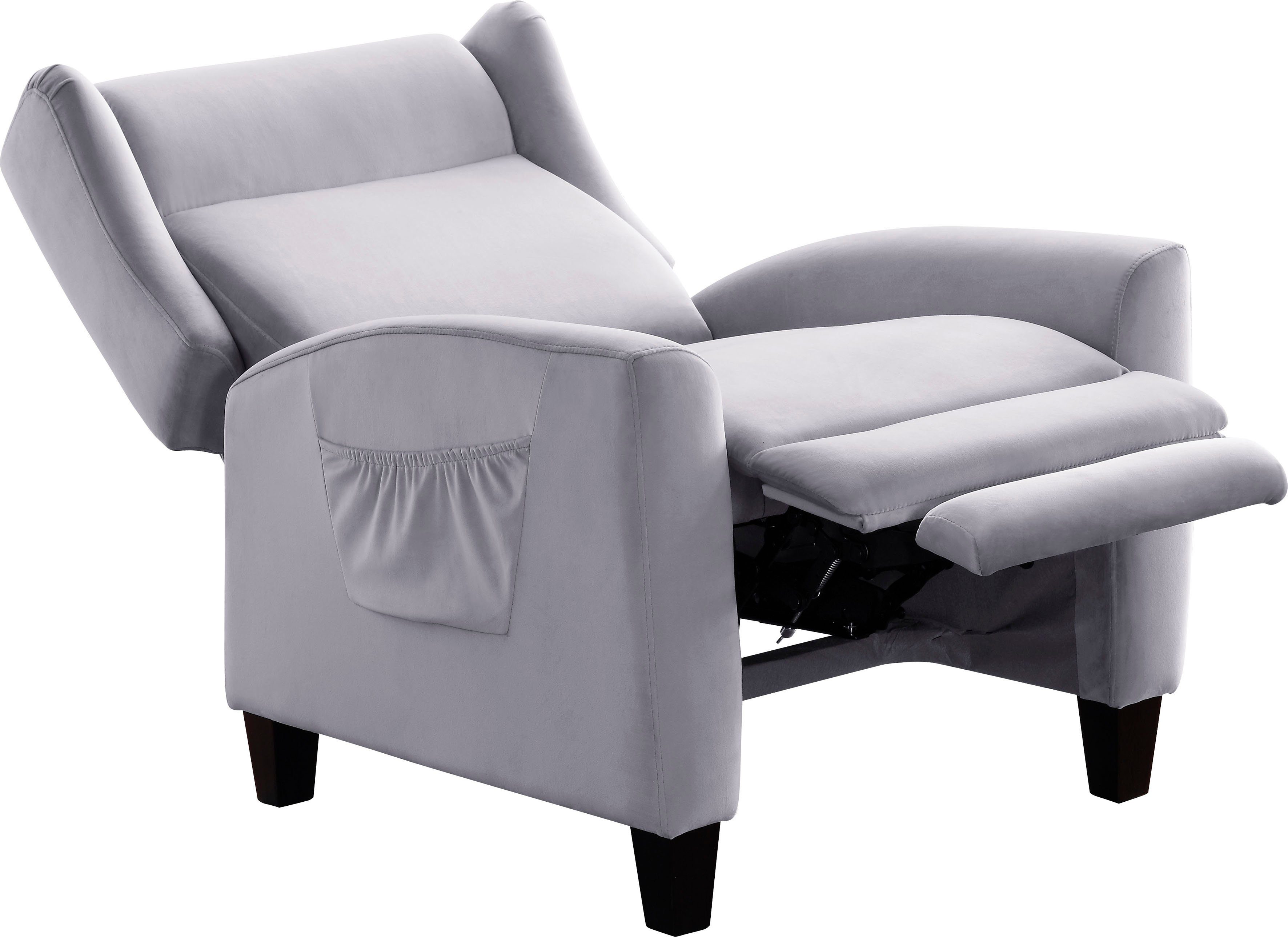 ATLANTIC home collection Relaxfauteuil Timo klassieke oorfauteuil met relaxfunctie en praktisch zijvak