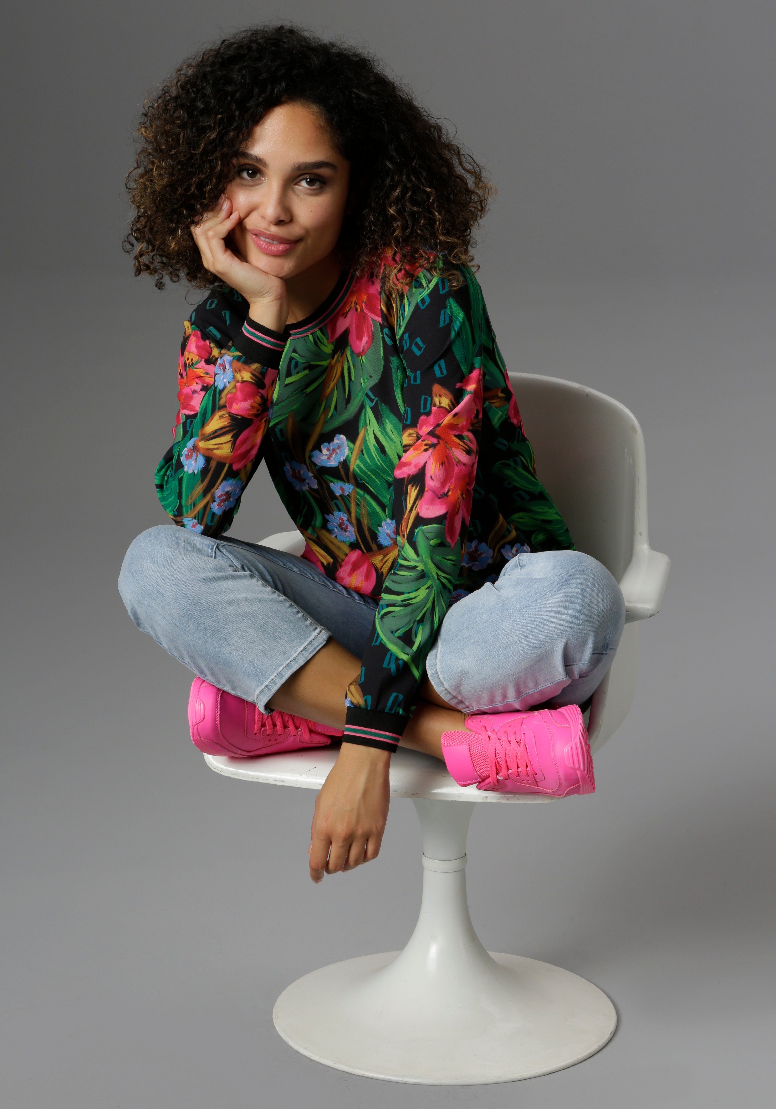 Aniston SELECTED Shirtblouse met gestreepte boorden
