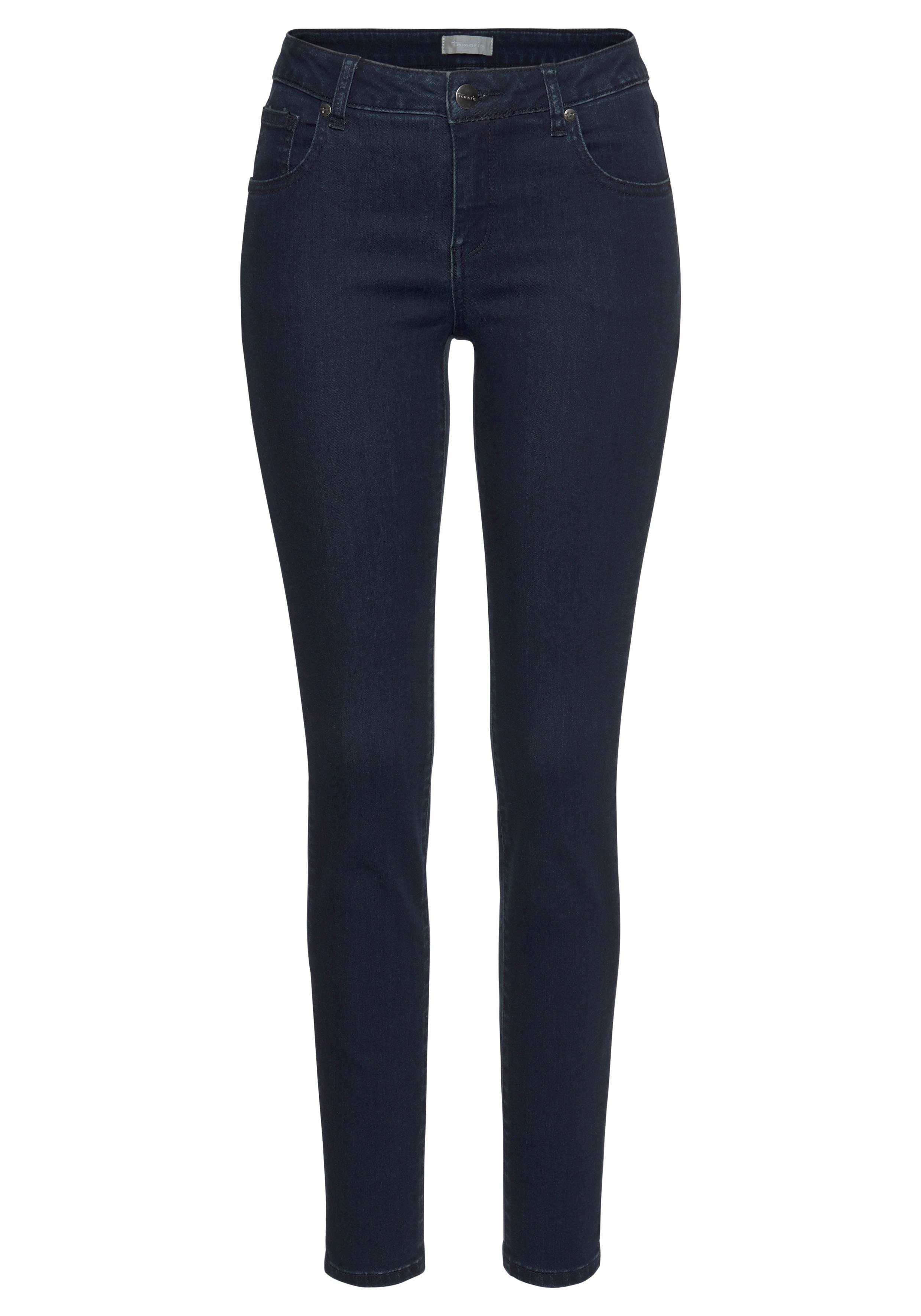 Tamaris Skinny fit jeans smalle broekpasvorm, normale taille, 5-pocket-vorm, used-wassing