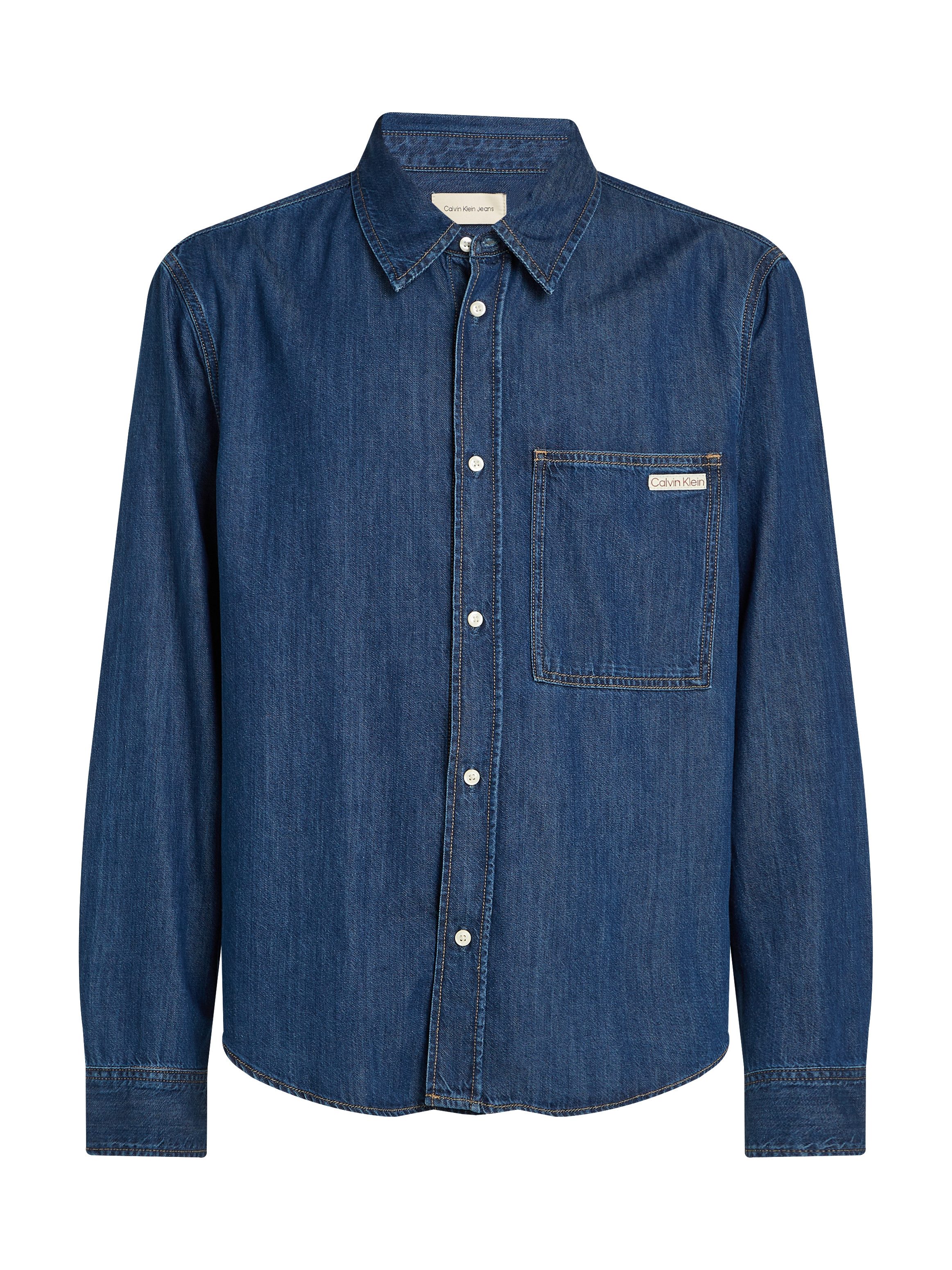 Calvin Klein Jeans overhemd REGULAR DENIM SHIRT Logoborduring borstzak