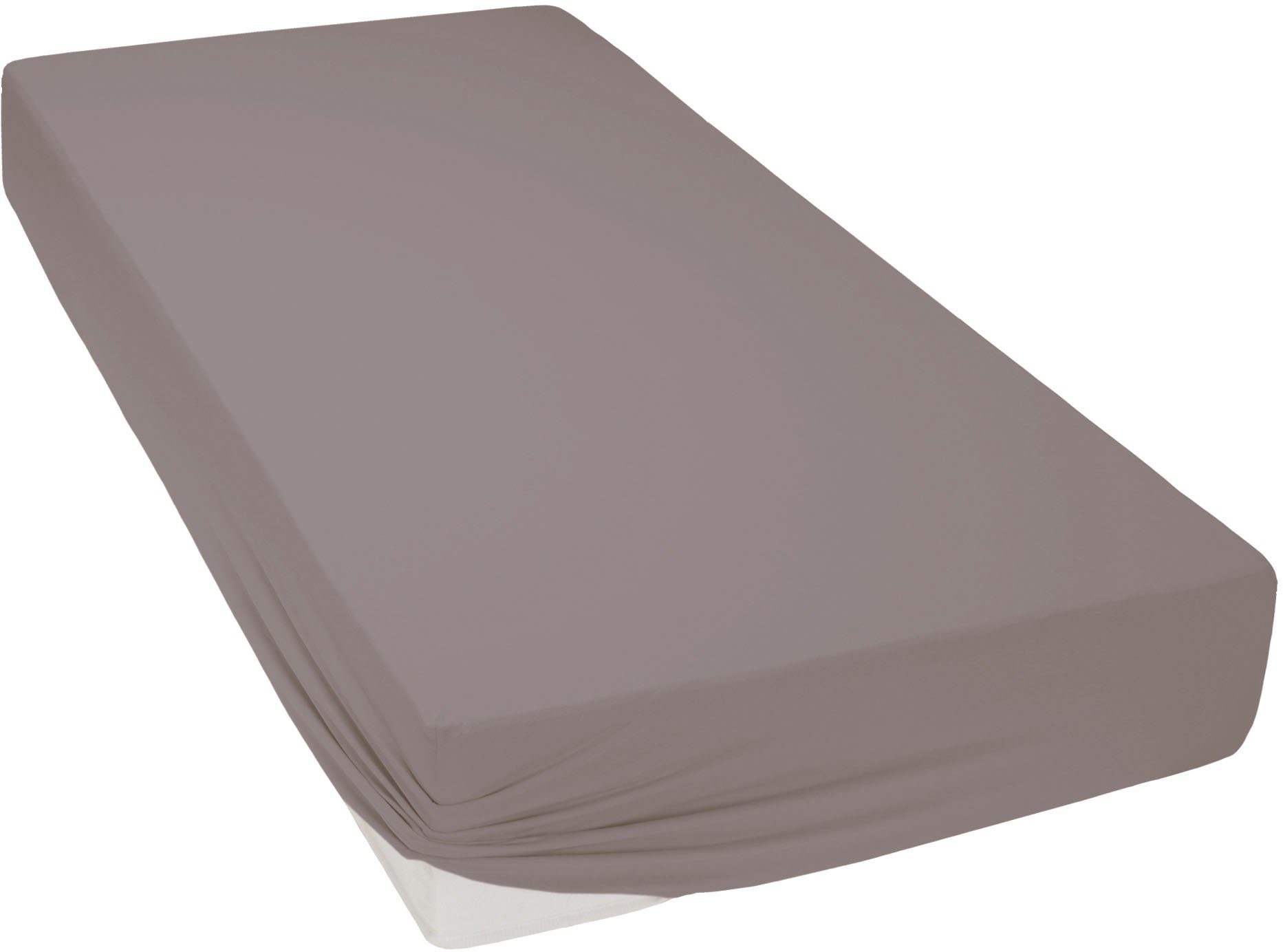 Curt Bauer Hoeslaken Jersey (1 stuk) hoeslakens maat 150 cm x 200 cm bruin