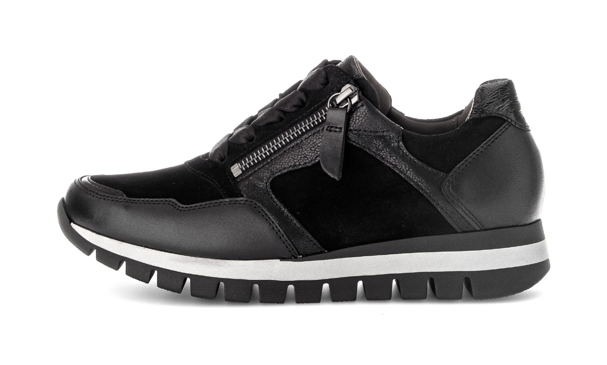 Gabor Sneakers met sleehak Turijn , vrijetijdsschoen, halfschoen, veterschoen met comfortbreedte h (=zeer breed)