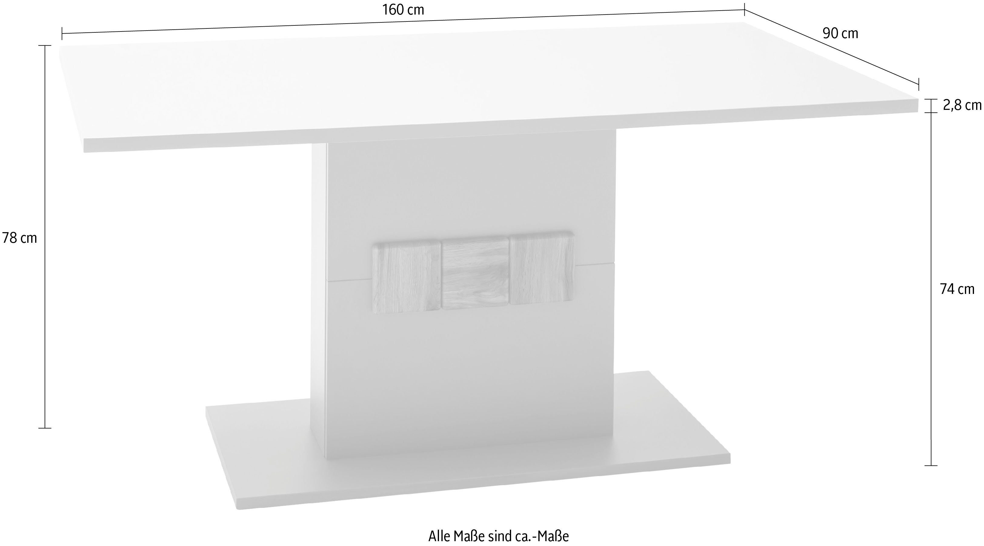MCA furniture Eettafel Zadar Noordpool grijs, tafel 160 cm breed FSC-gecertificeerd