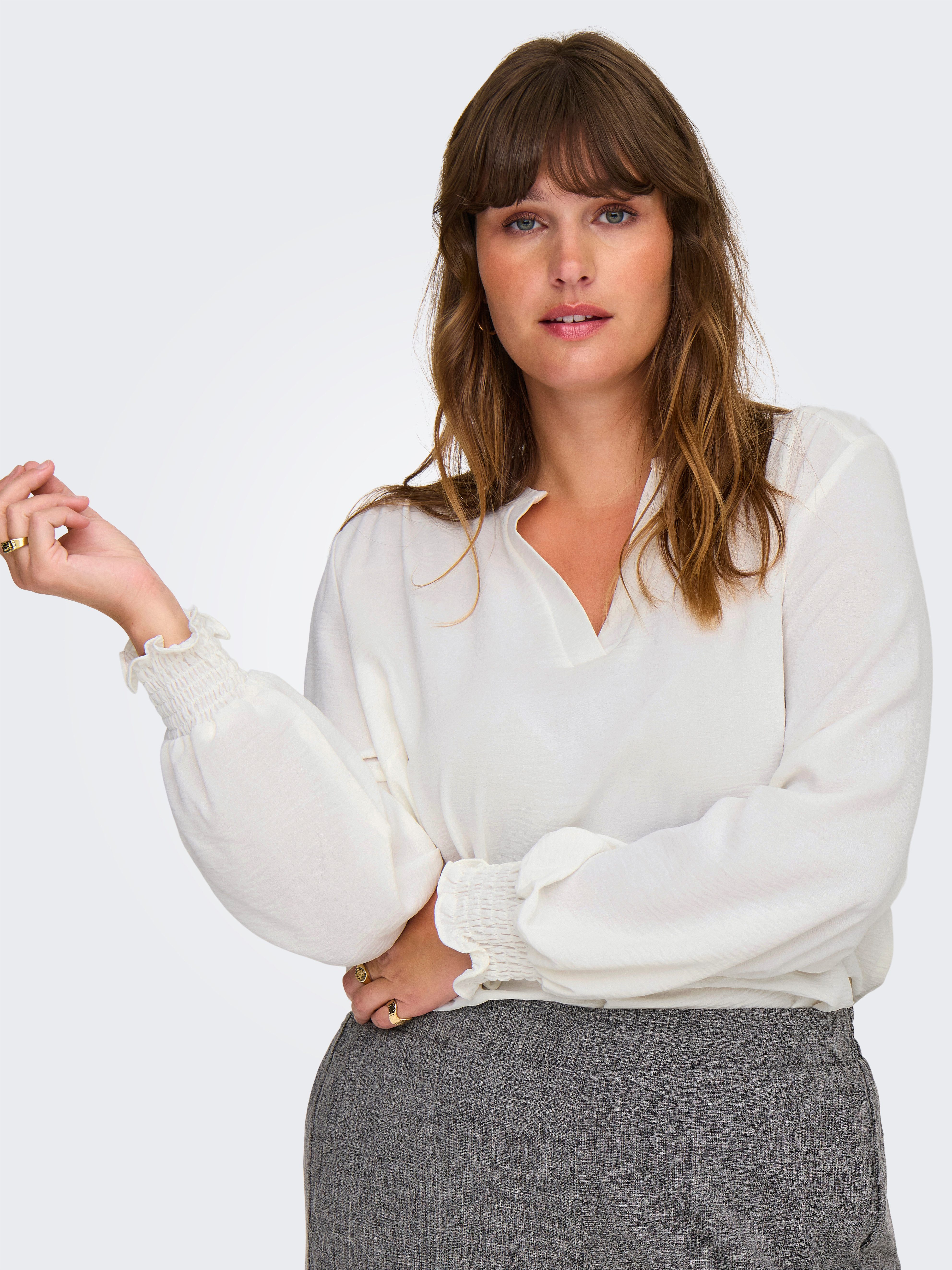 ONLY CARMAKOMA Shirtblouse CARMETTA LIFE V-NECK TOP WVN NOOS