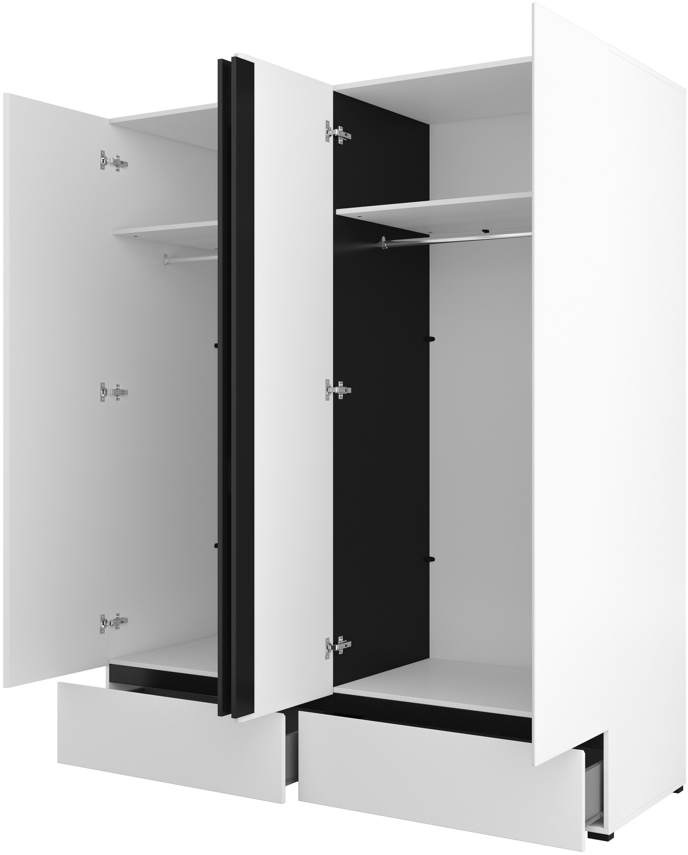 INOSIGN Draaideurkast Cross, moderne greeploze kledingkast Lingeriekast met lade, garderobe, deuren