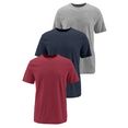 man's world t-shirt basic t-shirt in aangename kwaliteit (set, 3-delig, set van 3) blauw
