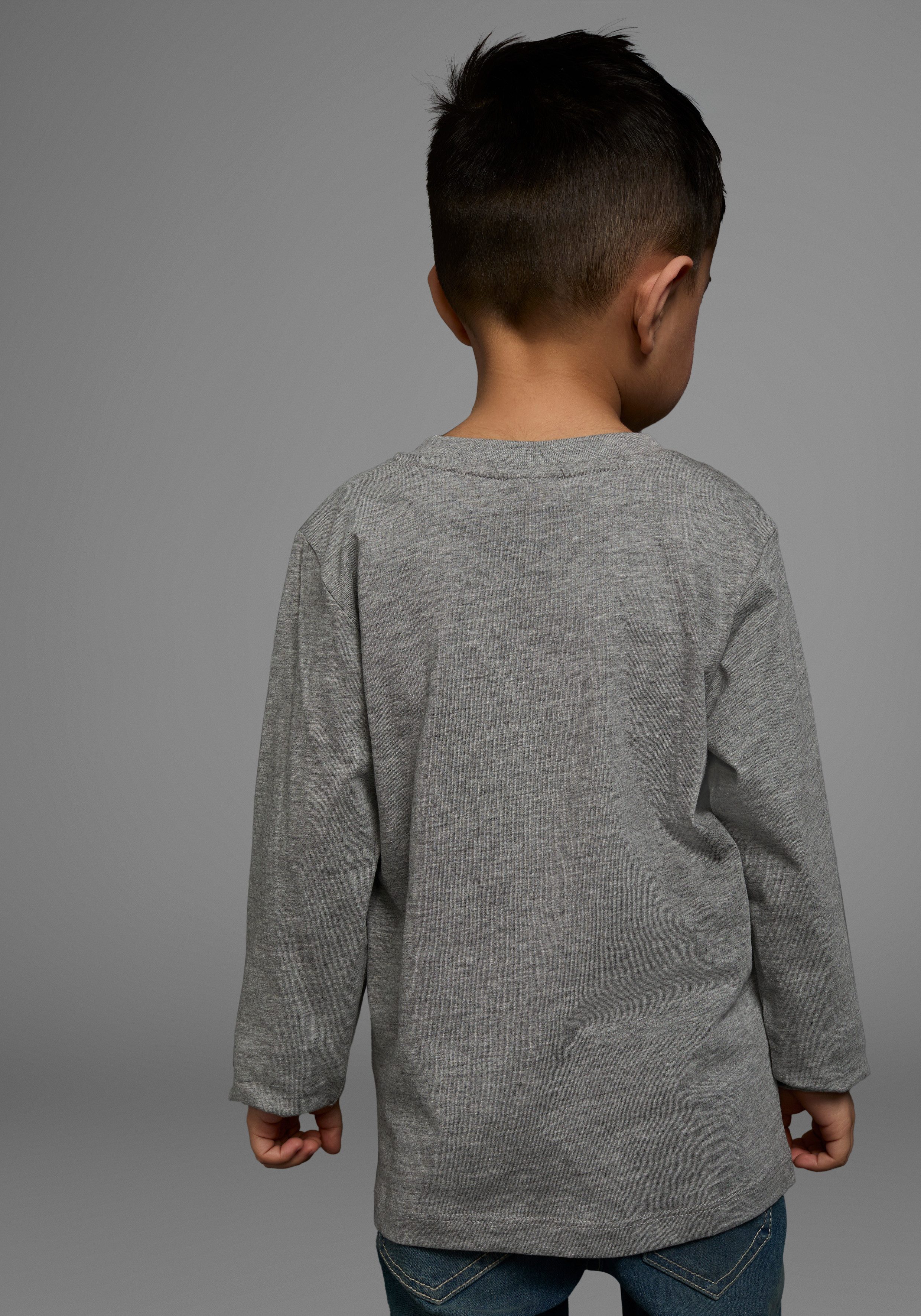 KIDSWORLD Shirt met lange mouwen Wer bremst, verliert! Lange mouwen, rekbaar materiaal, van katoen en viscose