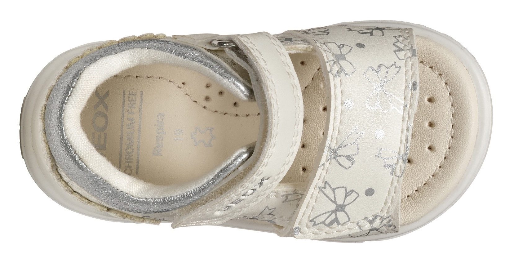 Geox Babyschoentjes B SANDAL ZAPITO GIRL , glitter sandaal, klittenbandschoen, babyschoen met metallic print