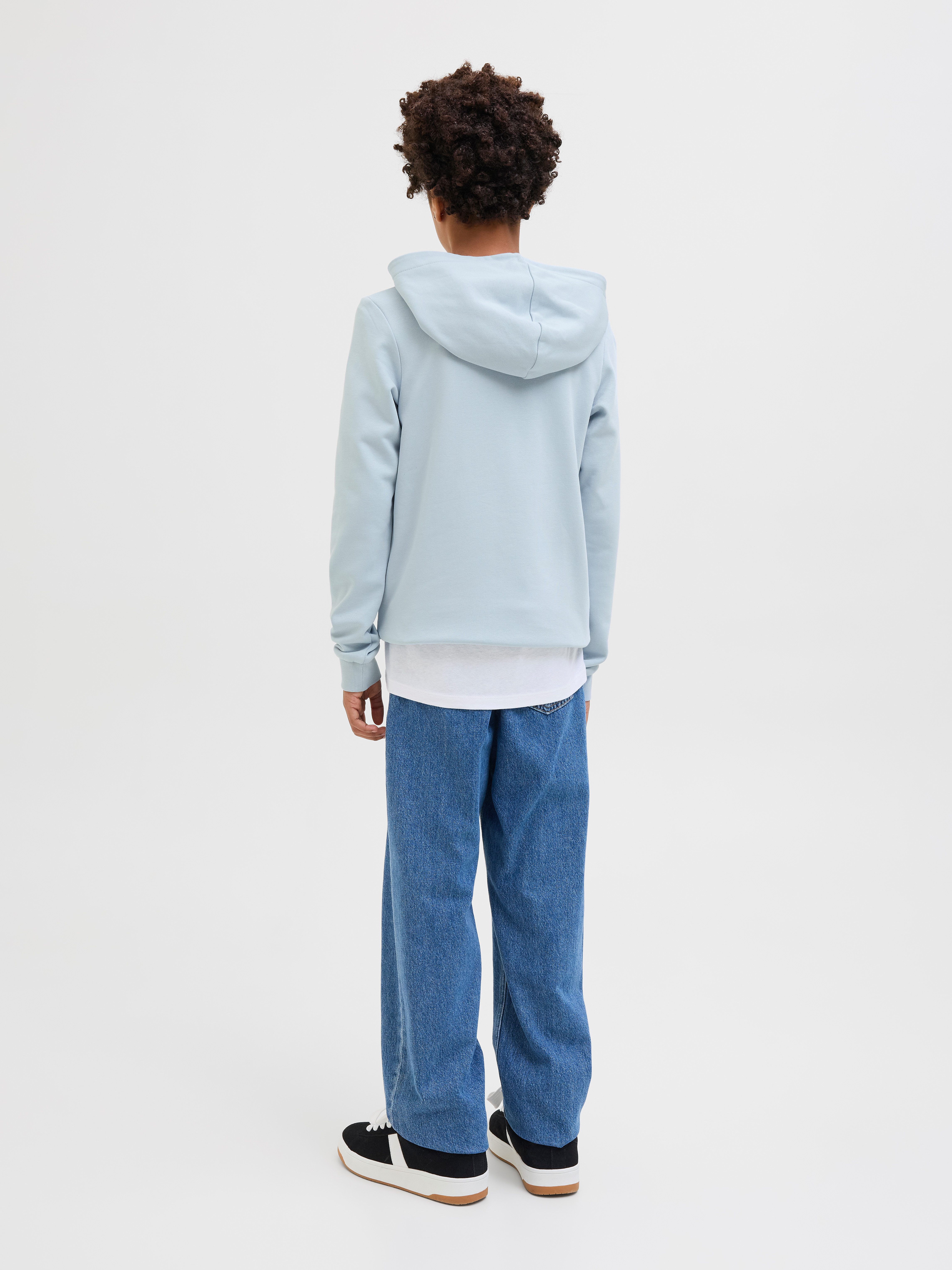Jack & Jones Junior Hoodie JCOLOGAN SS24 PRINT SWEAT HOOD SN JNR